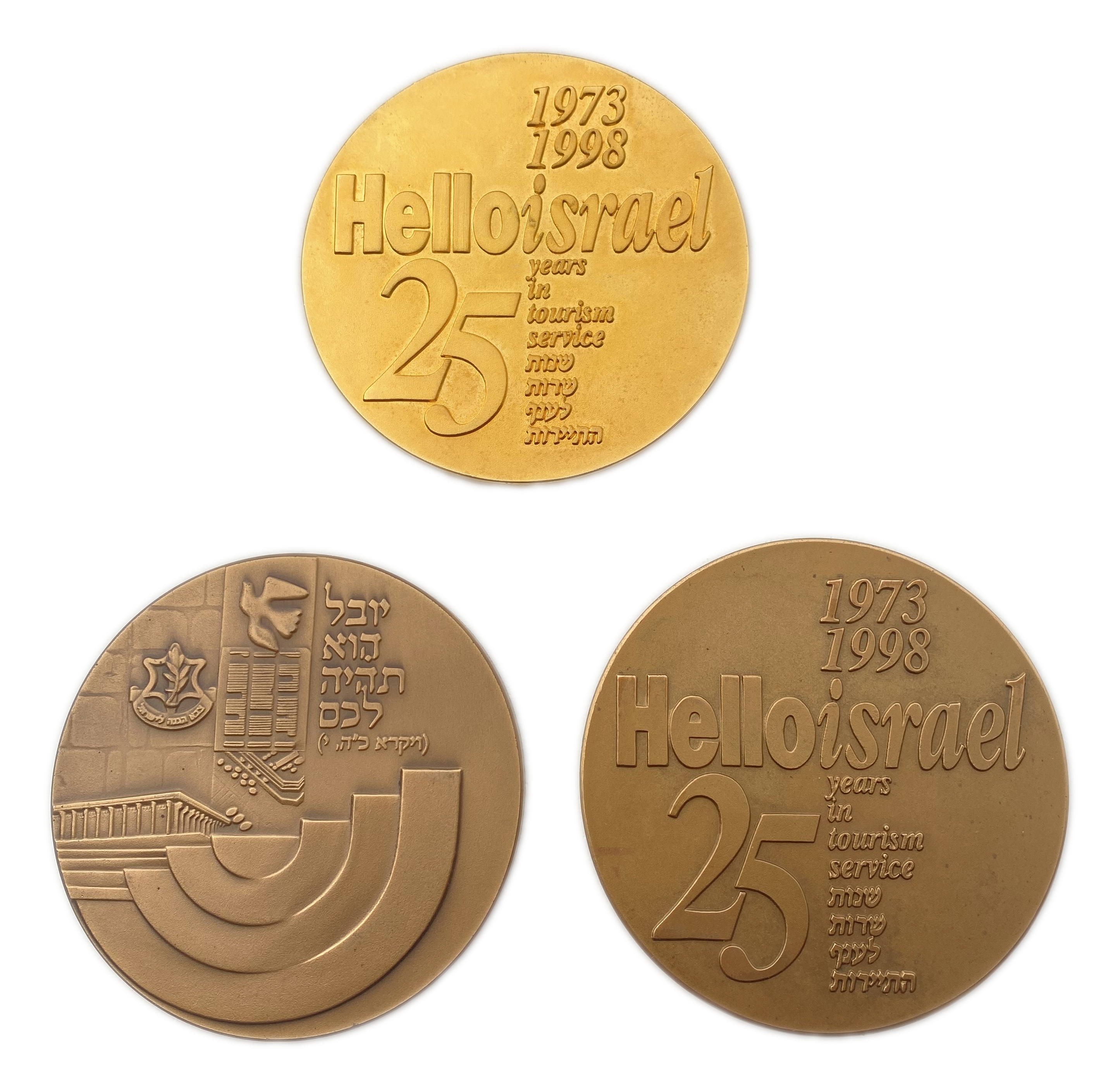 Israel - Lot of 3 Medals to Commemorate the 50th Anniversary of the State of Israel - 1998 - 1 1