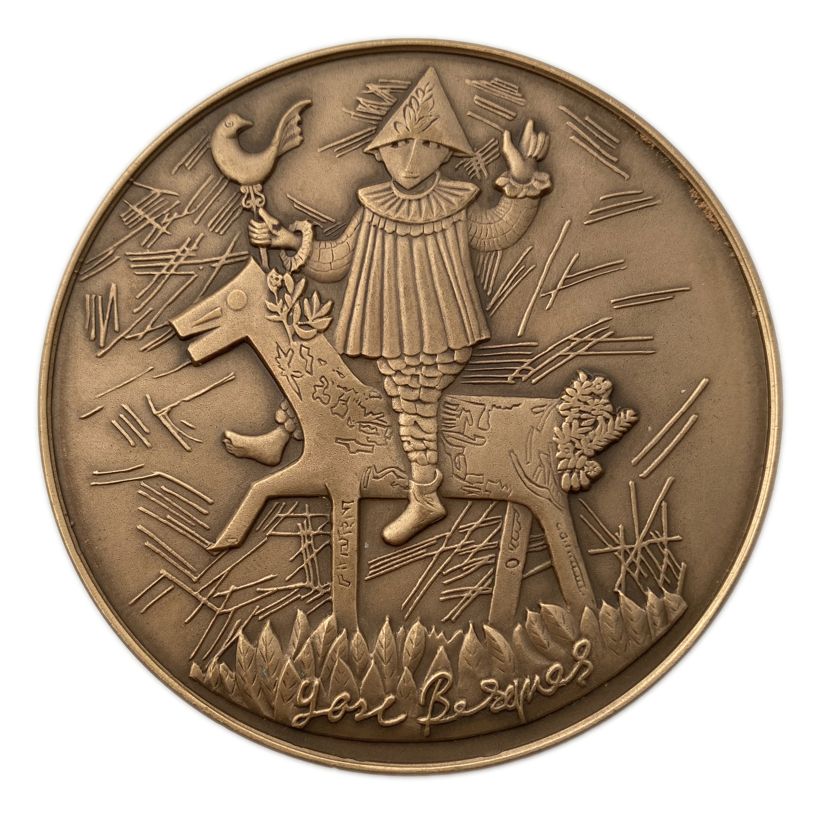Israel - Cameo of Love - Bronze, 59 mm. - 1 1