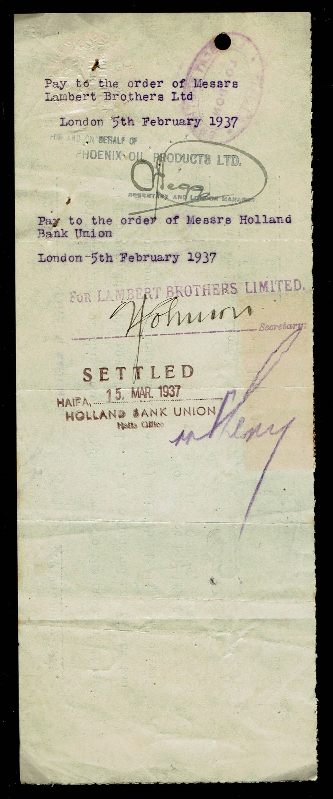 Paper money tokens - Israel and Palestine, a large collection of 20 checks and other documents related to finances ... - 1 6