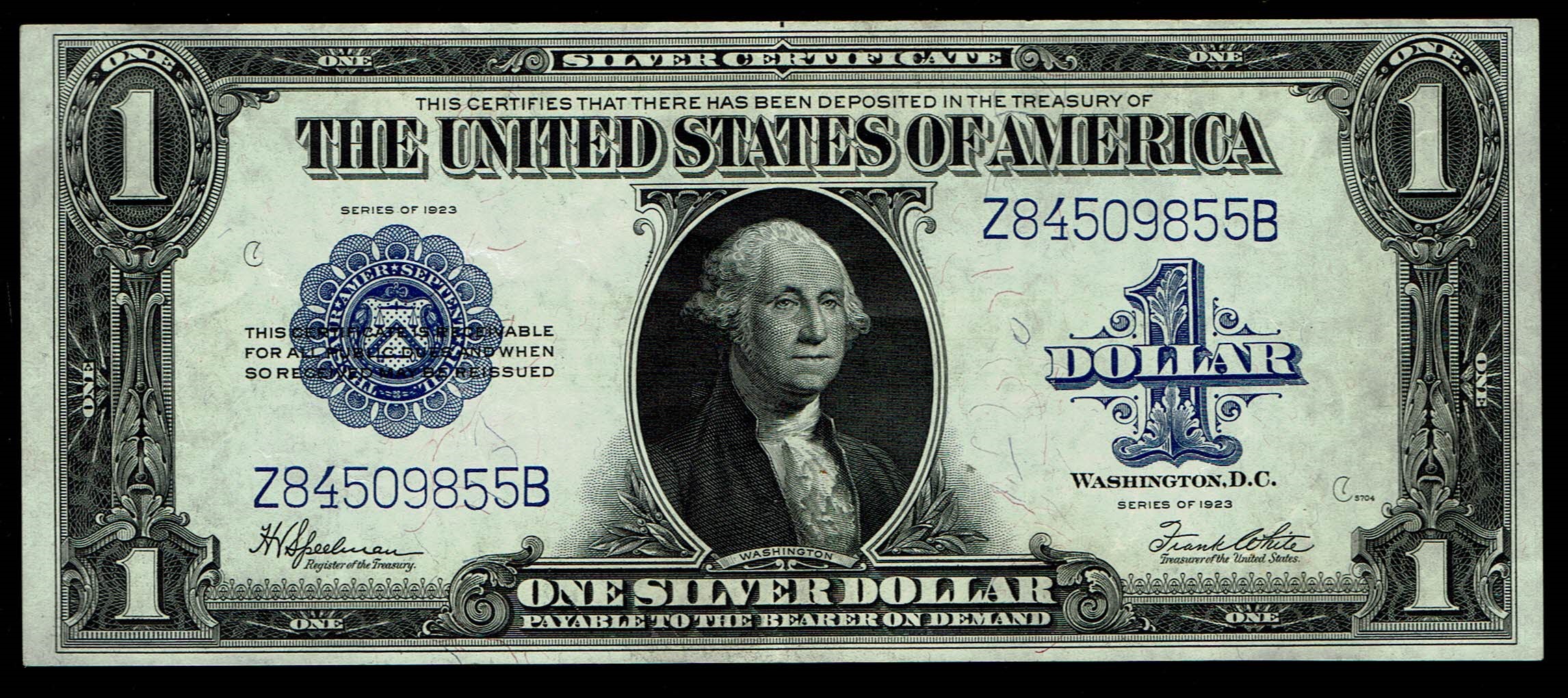 USA - 1 Dollar 1923, Blue Seal - VF - 1 0