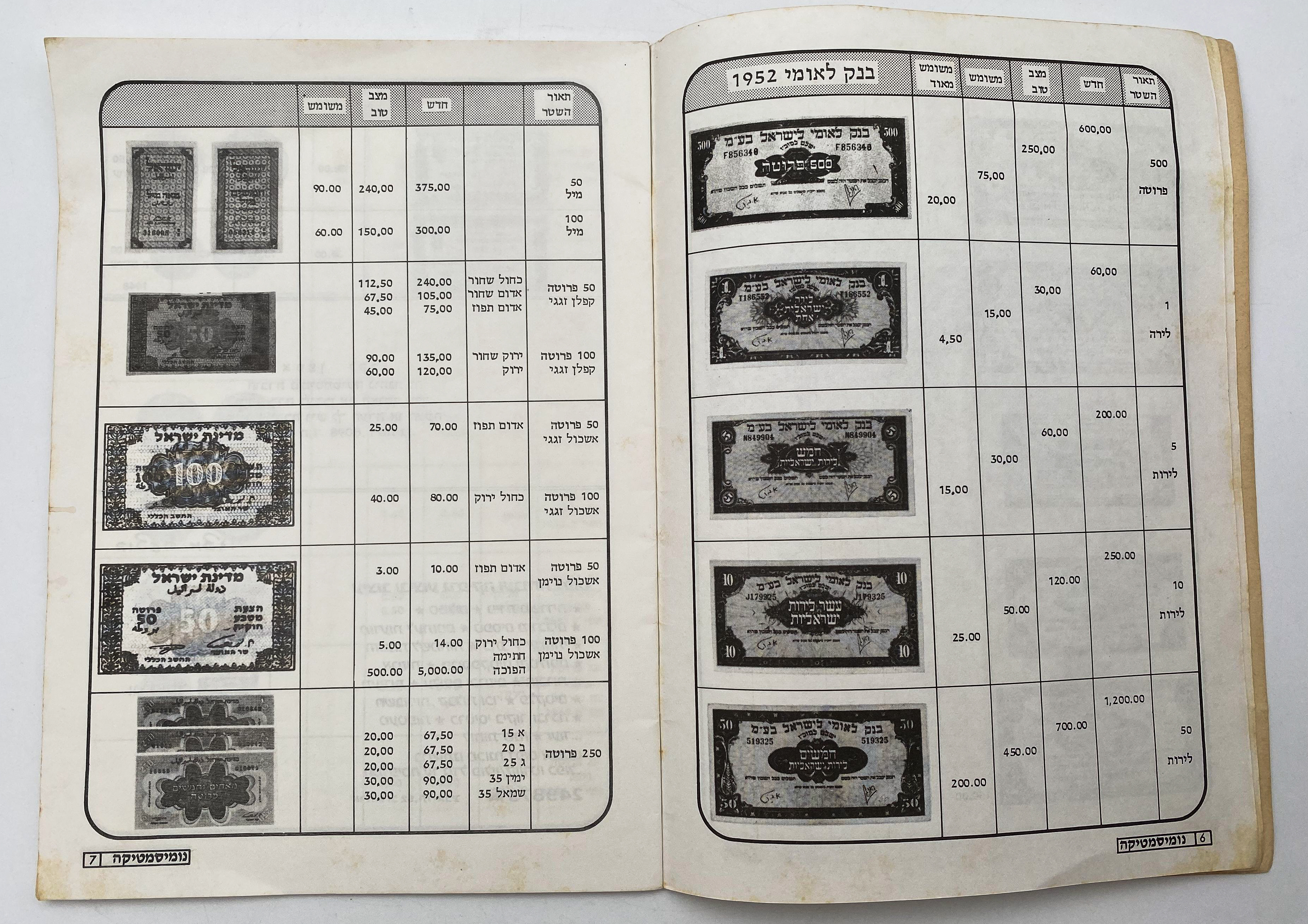 Catalogs / Numismatic Literature - A Pair of Price Lists for the Numismatics of Israel - Coins, Banknotes and ... - 1 6