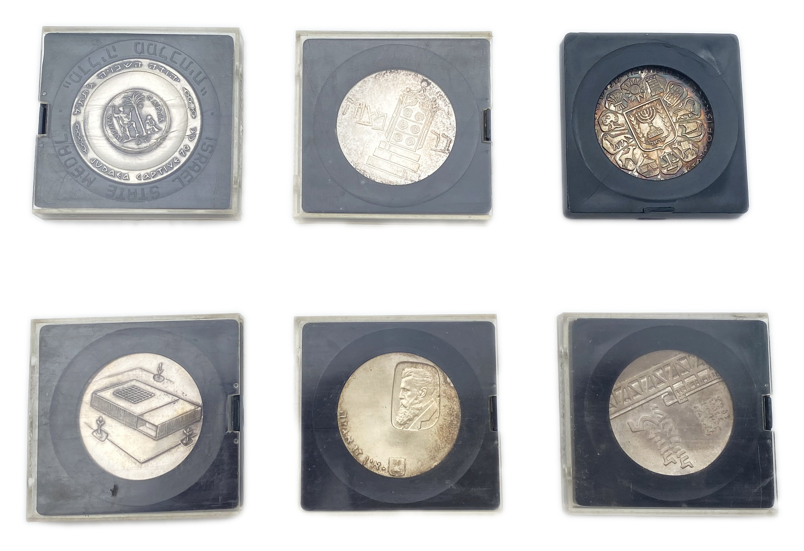 Israel - Set of 6 silver coins - various years, values, themes and conditions - 1 1