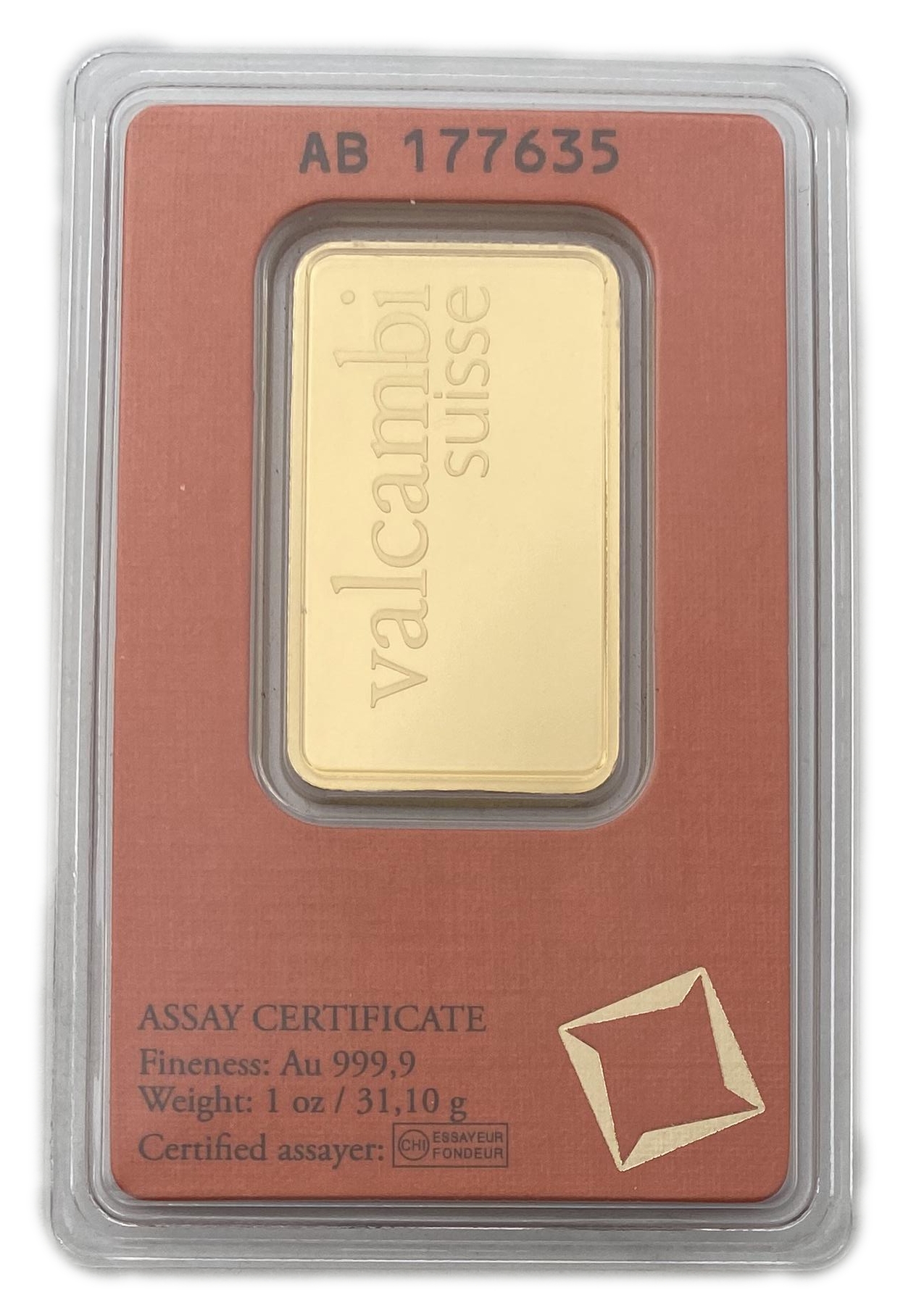 Bars / Grains - Pure Gold Bar (999.9) weighing 1 ounce (31.1g), in original manufacturer's packaging Valcambi - 1 1