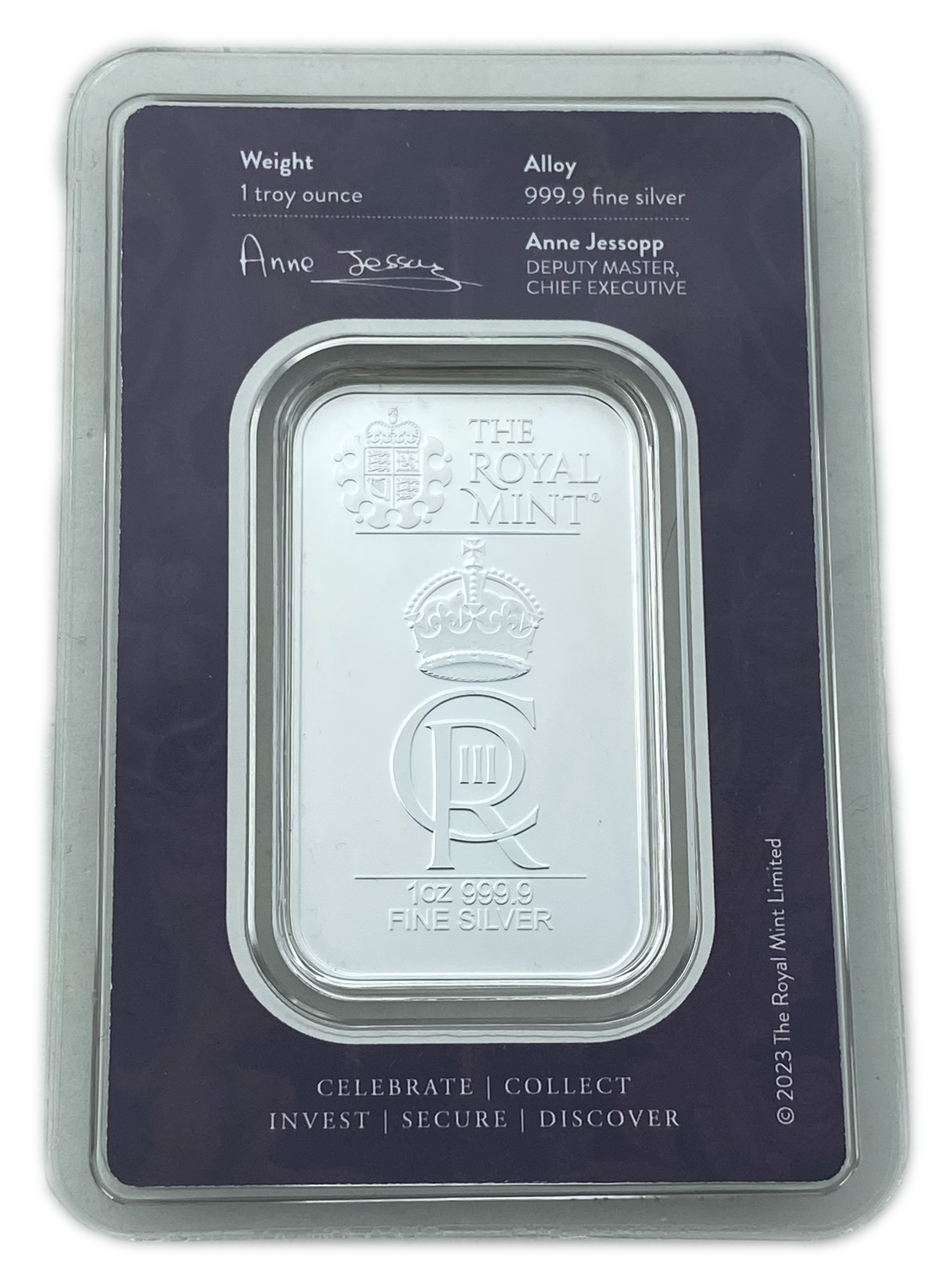 Bars / Grains - A Sealed Bar of Silver 999, Weight 31.1g - The Royal Mint - Sealed in the Original Box - 1 1