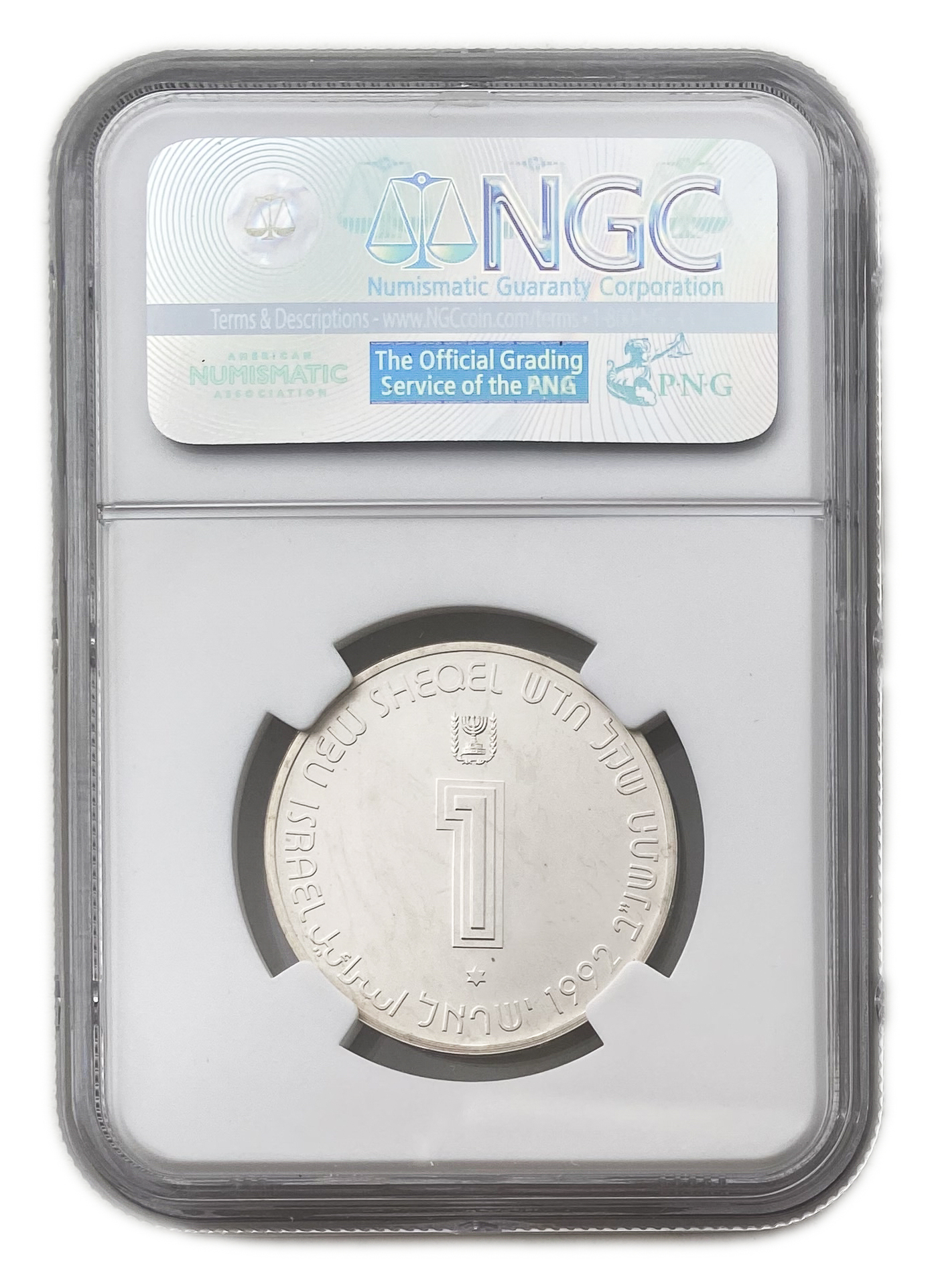 Israel - 1 Shekel 1992 - NGC MS 68 - Silver 925, 14.4g - Law in Israel - 1 1