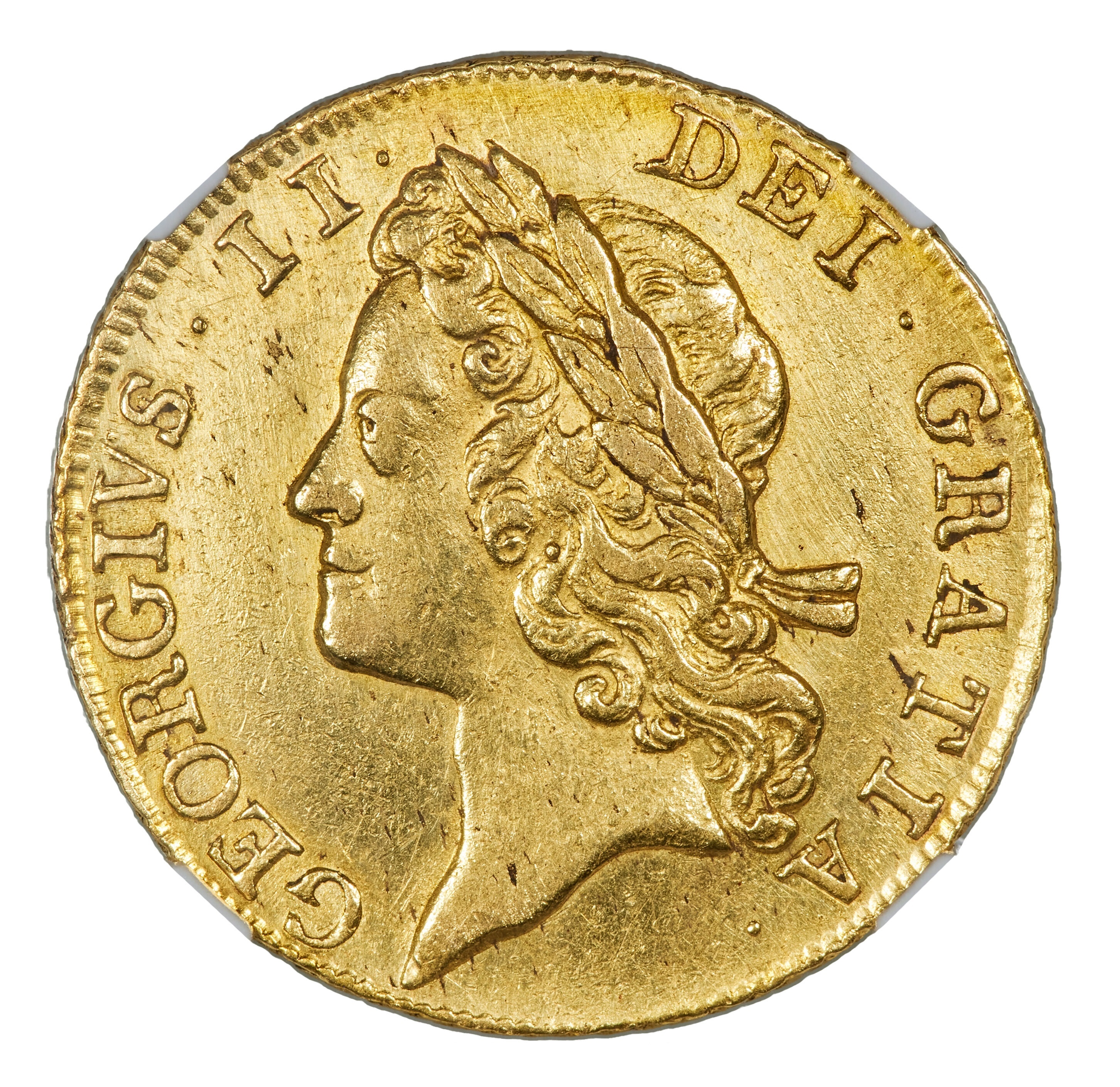 Great Britain / United Kingdom - 1 Guinea 1733 - NGC AU 58 - George II - Gold 916, 8.4g, 25mm - 1 0