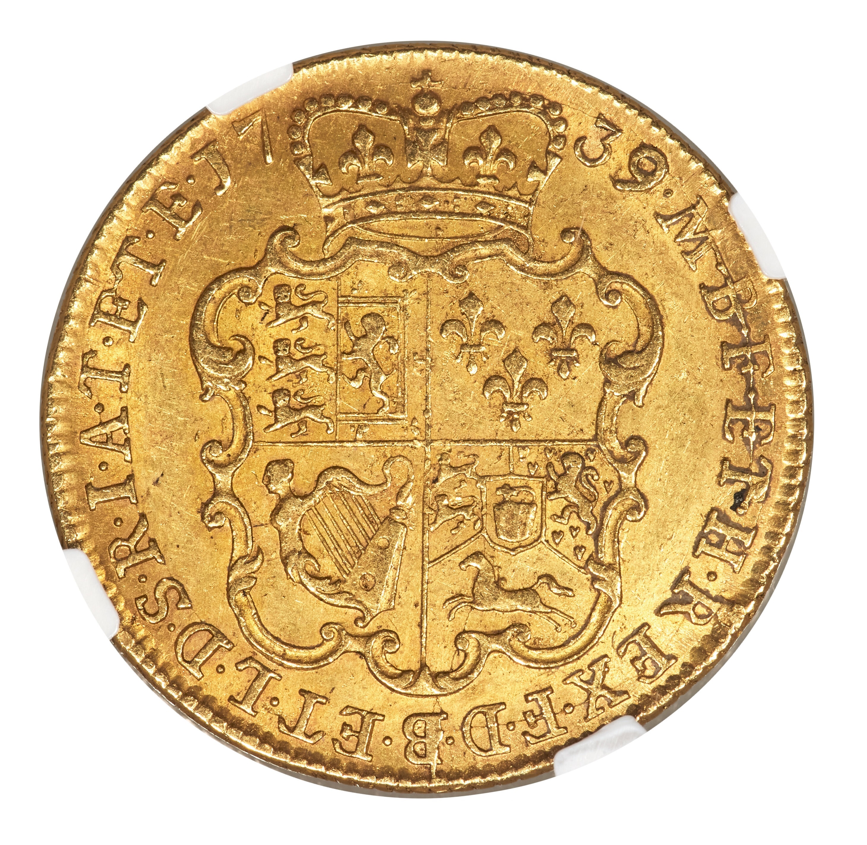 Great Britain / United Kingdom - 1 Guinea 1739 - NGC AU 53 - George II - Gold 916.7, 8.4g, 27mm - 1 1
