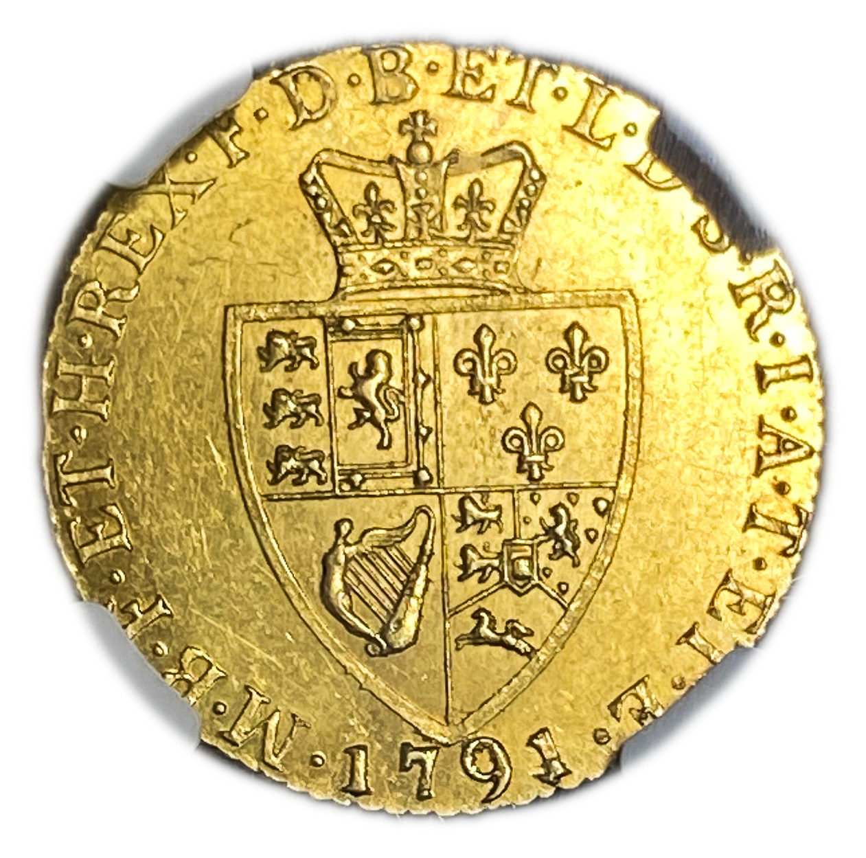 Great Britain / United Kingdom - 1 Guinea 1791 - NGC MS 62 - George III - Gold 916, 8.4g, 25mm - 1 1