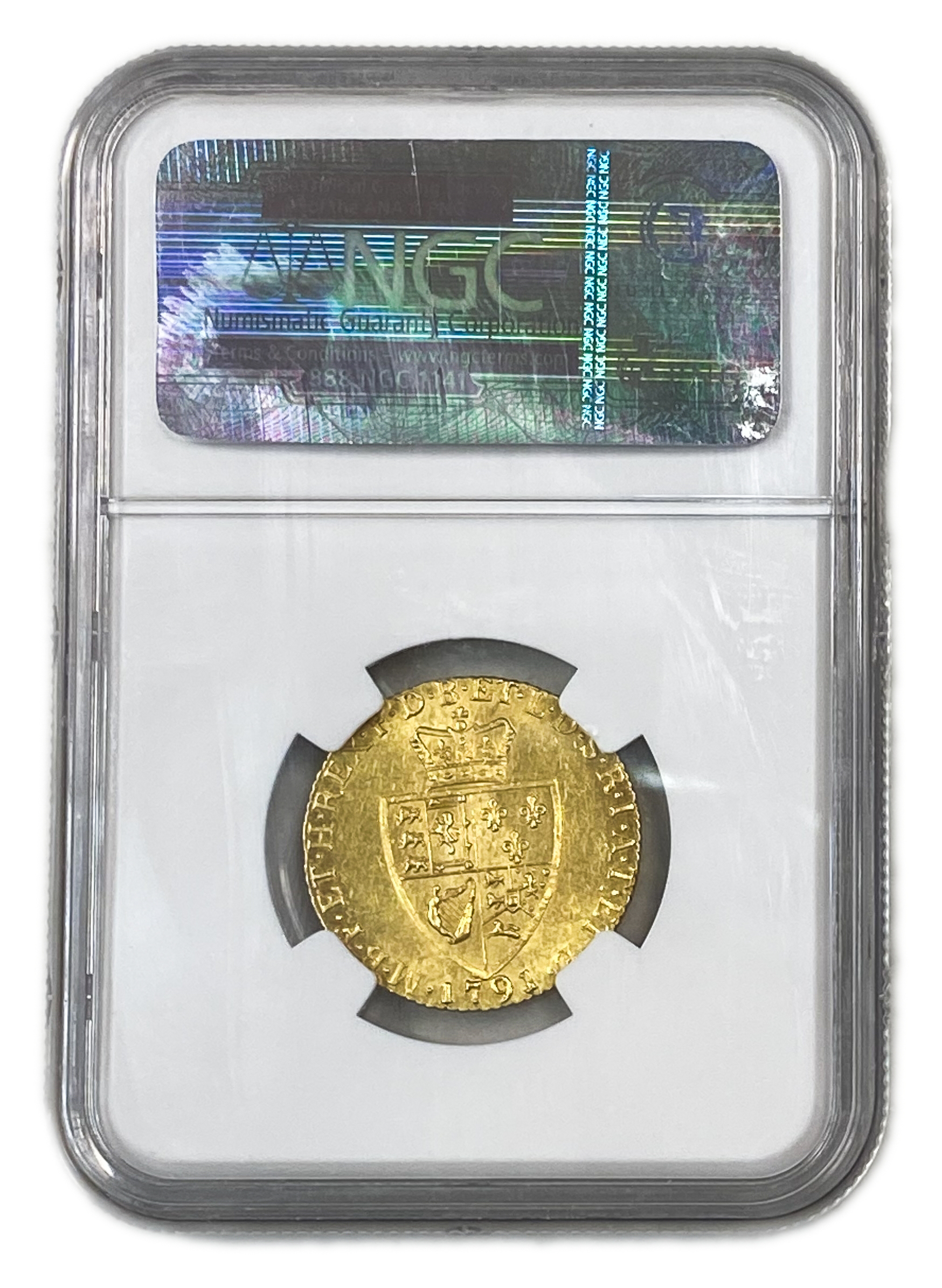 Great Britain / United Kingdom - 1 Guinea 1791 - NGC MS 62 - George III - Gold 916, 8.4g, 25mm - 1 3