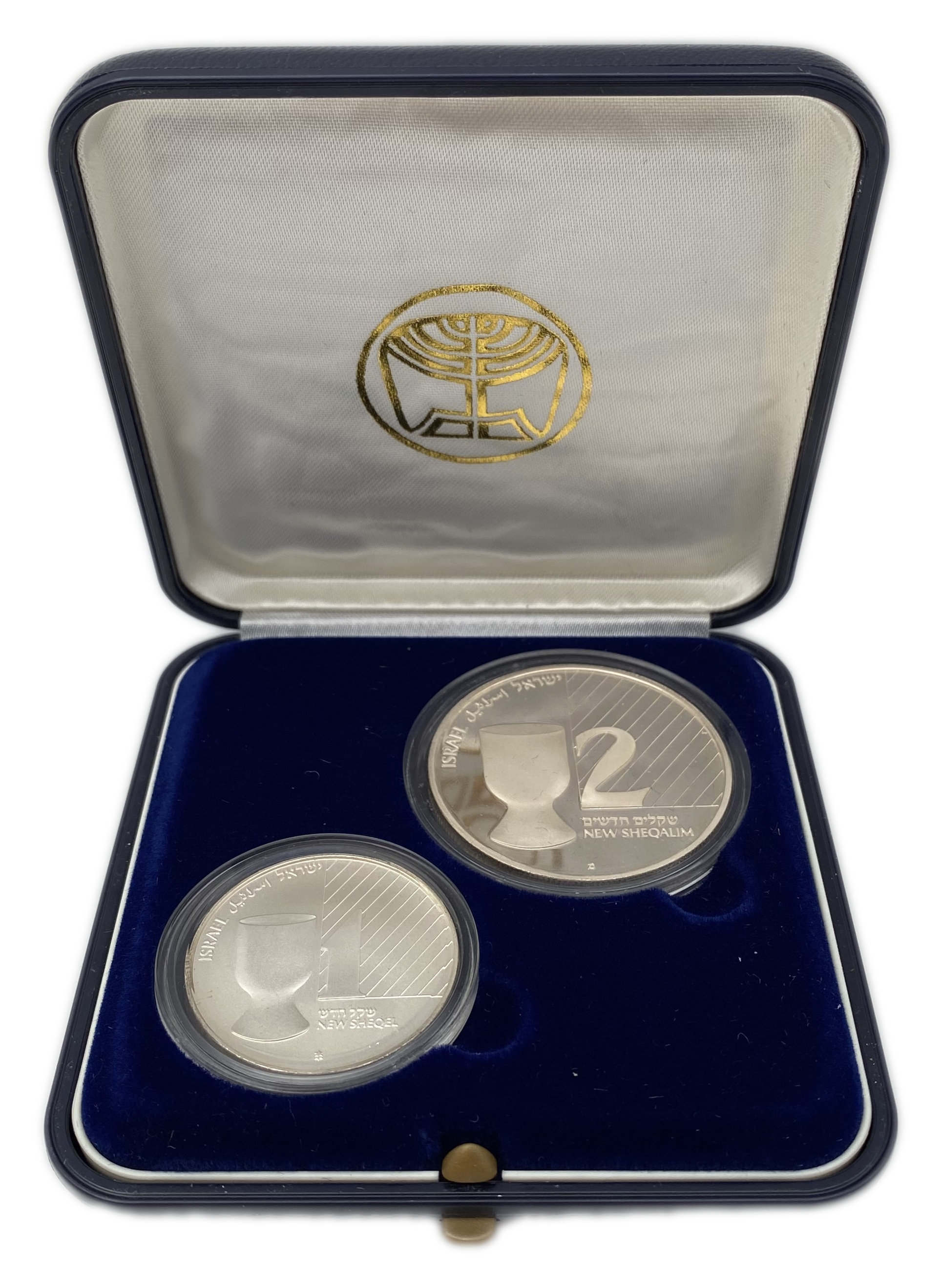 Israel - Pair coins of Kiddush Cup - Silver 925, 14.4g, 28.8g, 30mm, 38.7mm - 1 2