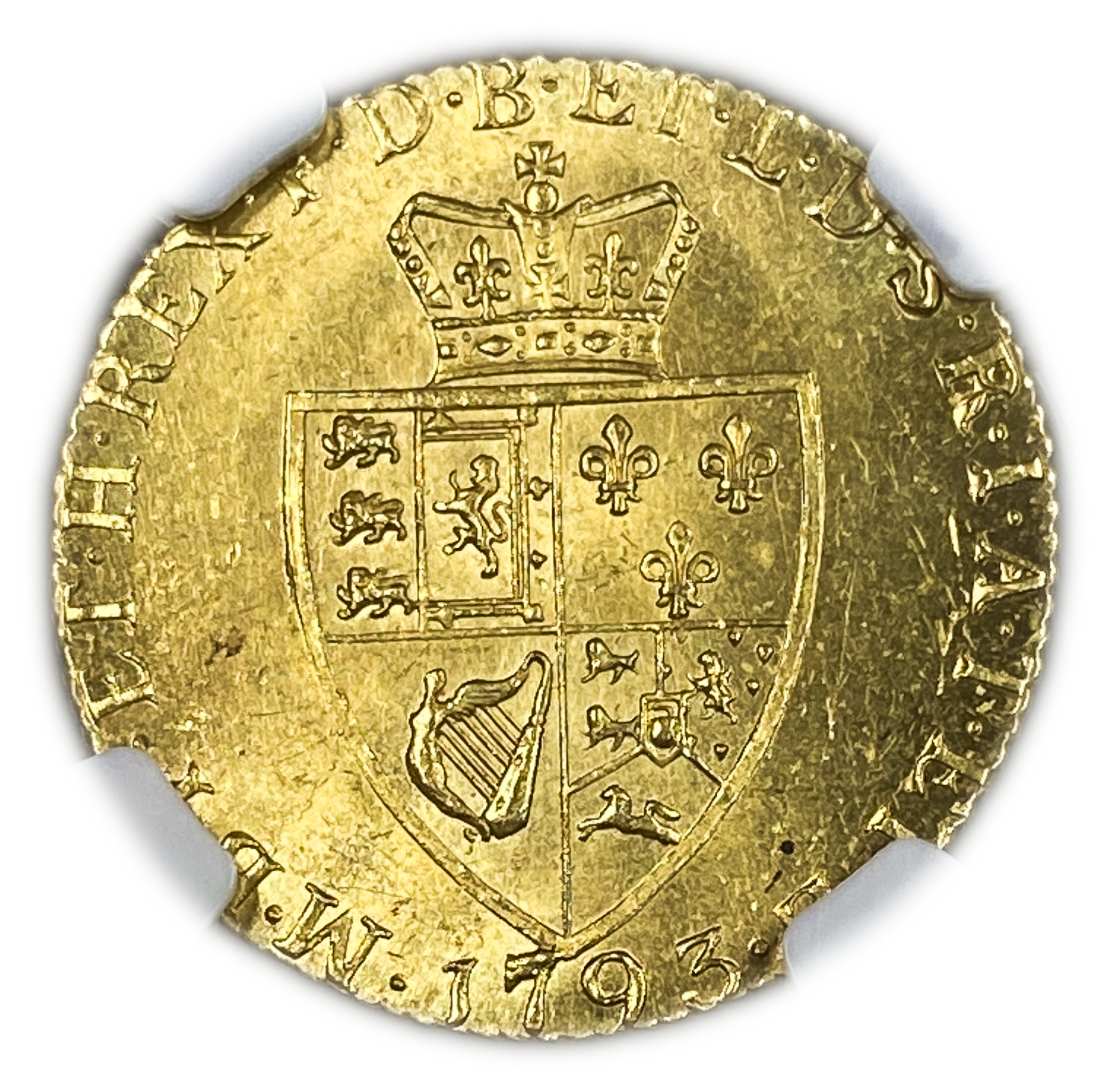 Great Britain / United Kingdom - 1 Guinea 1793 - NGC MS 63 - George III - Gold 916, 8.4g, 25mm - 1 1