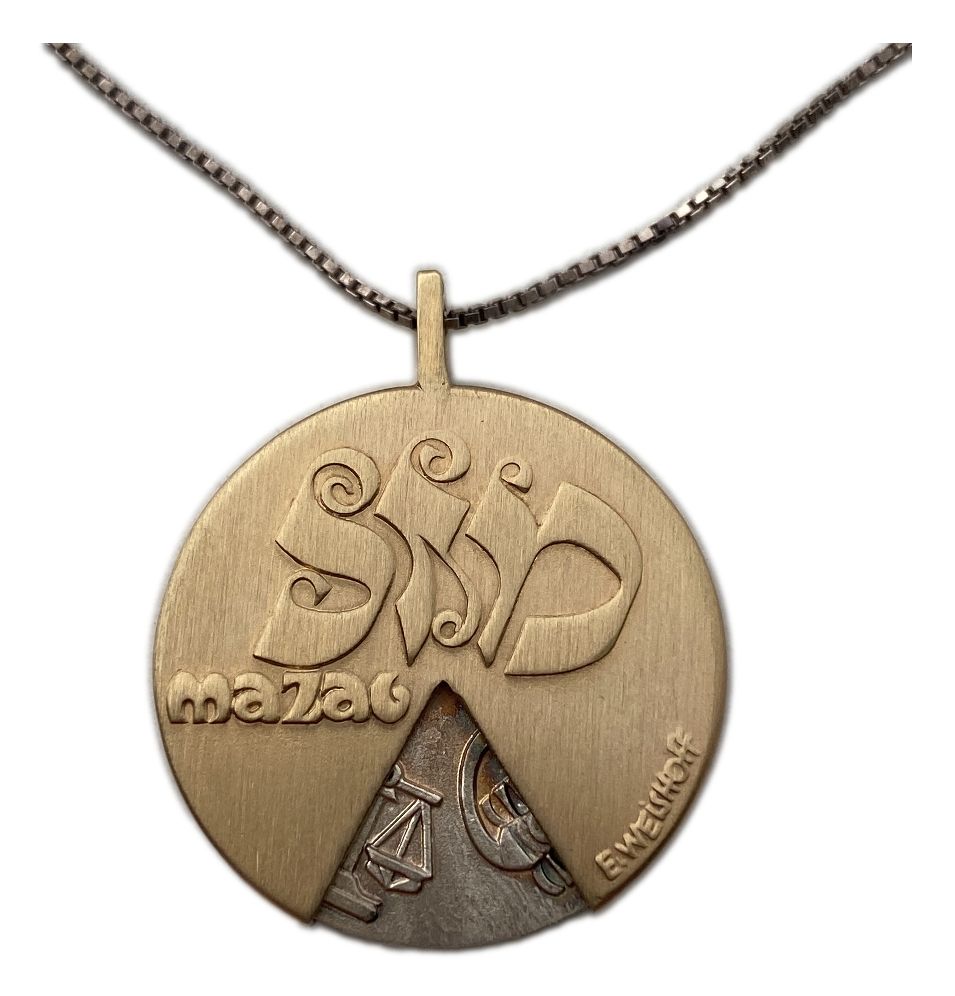 Israel - "Lucky" Pendant, Made of Silver and Gold - 1 0