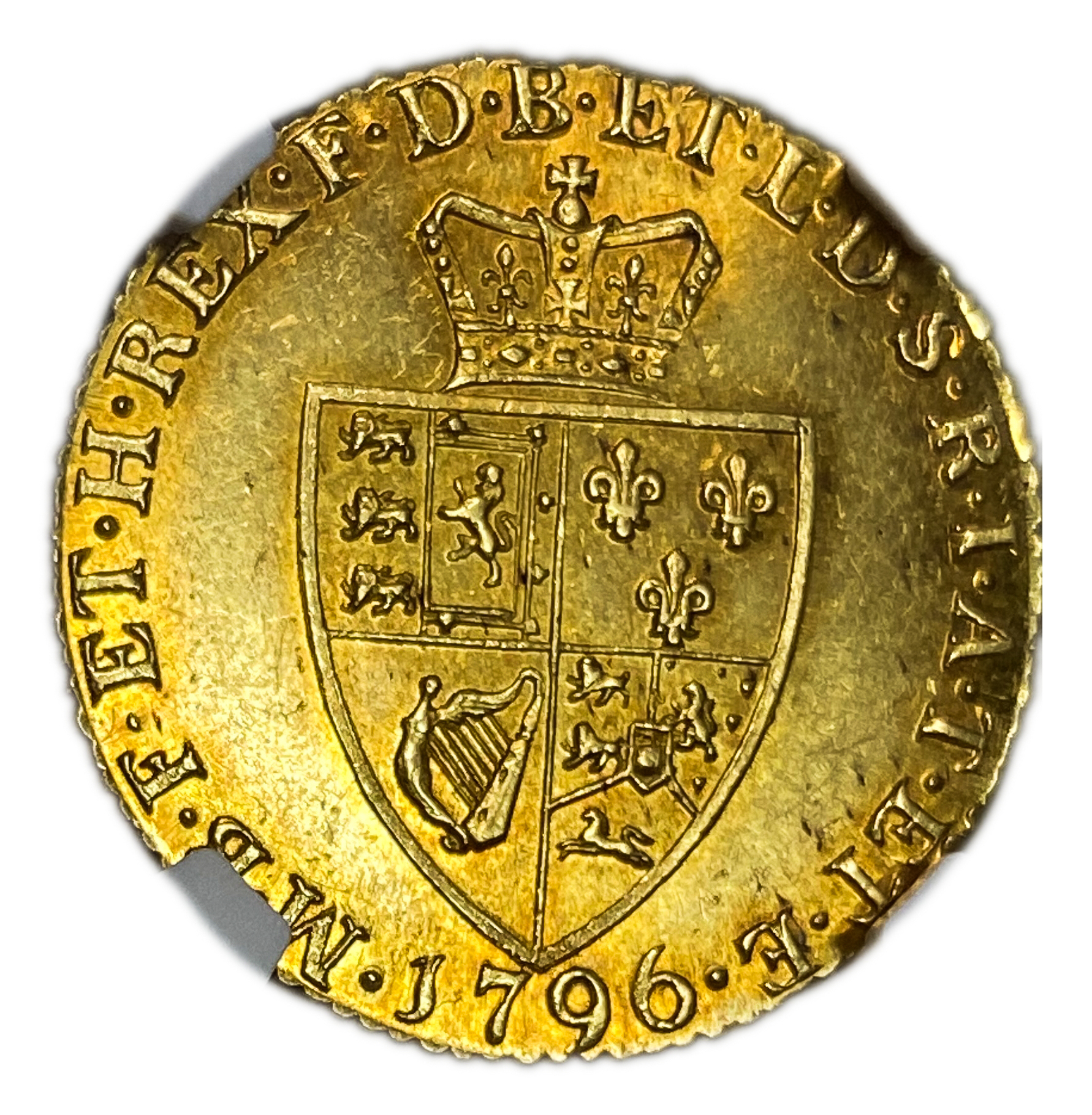 Great Britain / United Kingdom - 1 Guinea 1796 - NGC MS 63 - George III - Gold 916, 8.4g, 25mm - 1 1