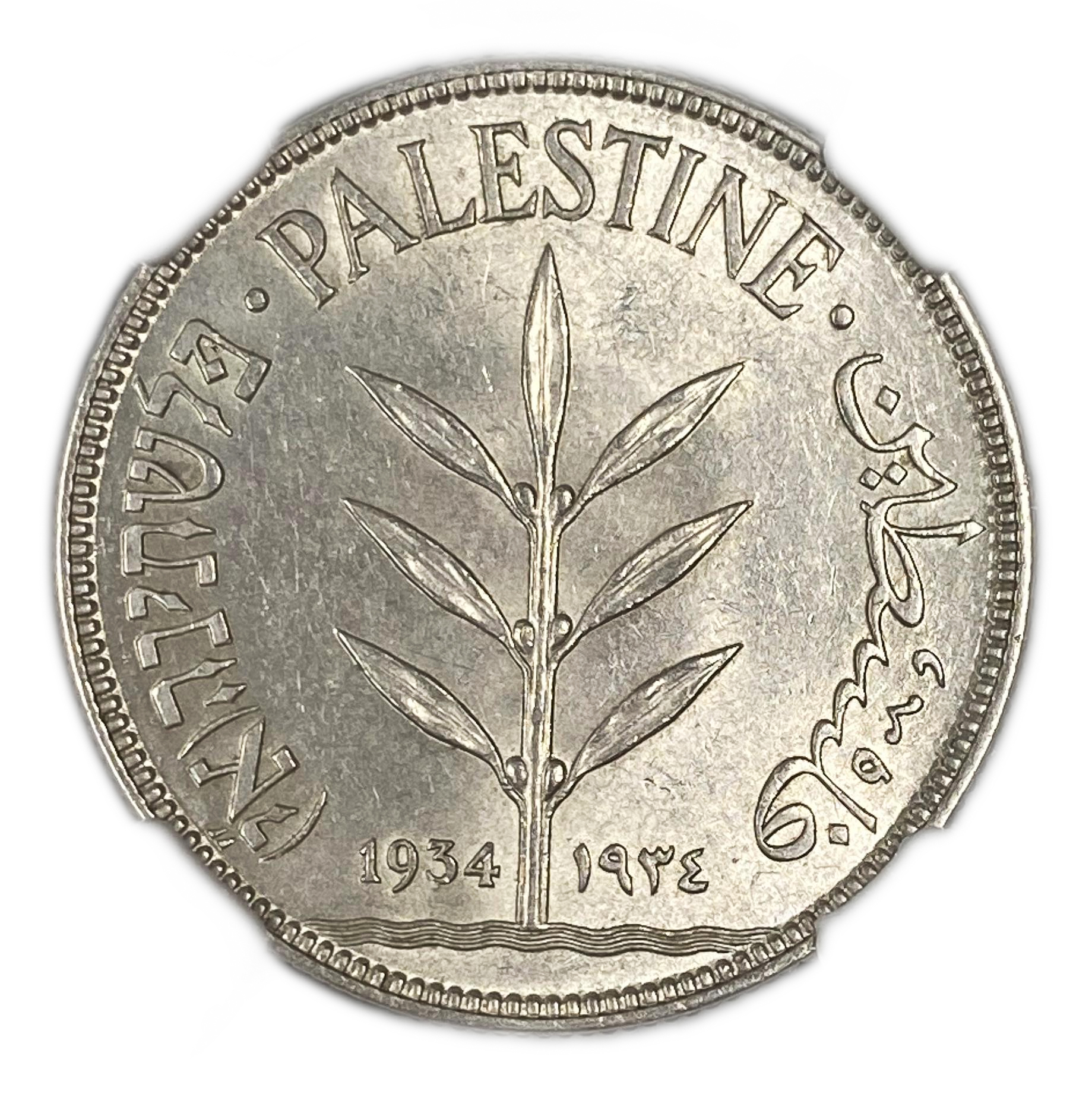 Palestine - 100 Mils 1934 - NGC MS 61 - Rare - 1 0