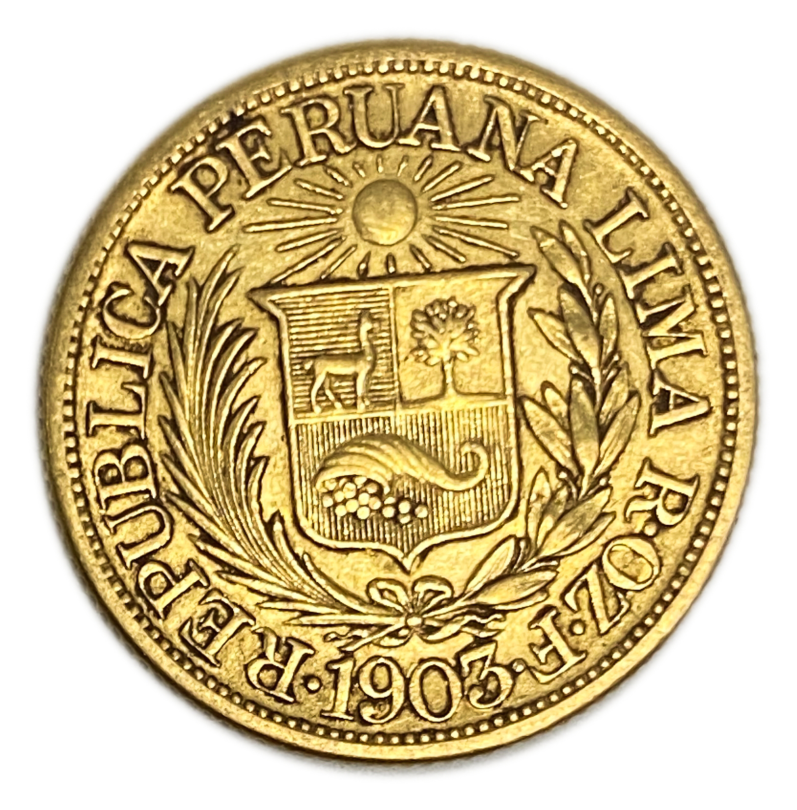 Peru - 1/2 Libra 1903 - AU - Liberty Head - Gold 917, 3.99g, 19mm - 1 0