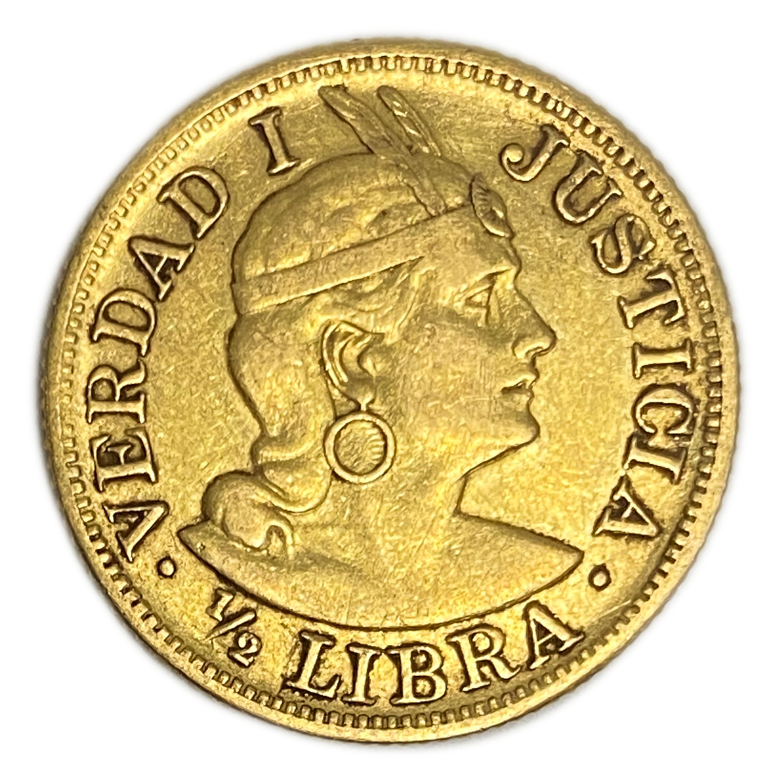 Peru - 1/2 Libra 1903 - AU - Liberty Head - Gold 917, 3.99g, 19mm - 1 1