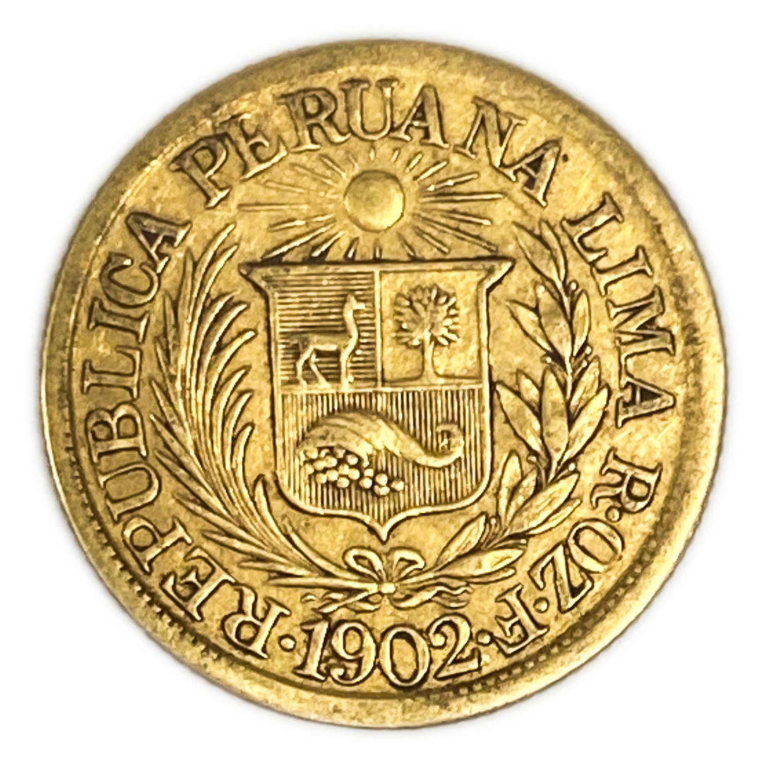 Peru - 1/2 Libra 1902 - AU - Liberty Head - Gold 917, 3.99g, 19mm - 1 0