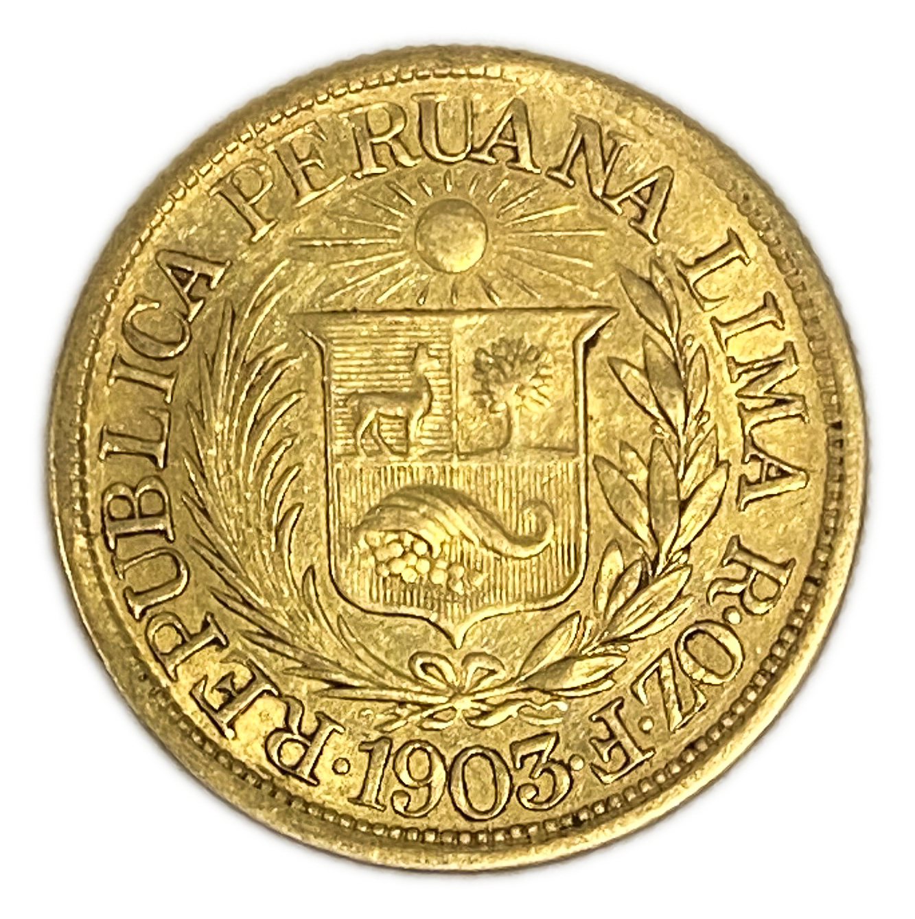 Peru - 1/2 Libra 1903 - AU - Liberty Head - Gold 917, 3.99g, 19mm - 1 0