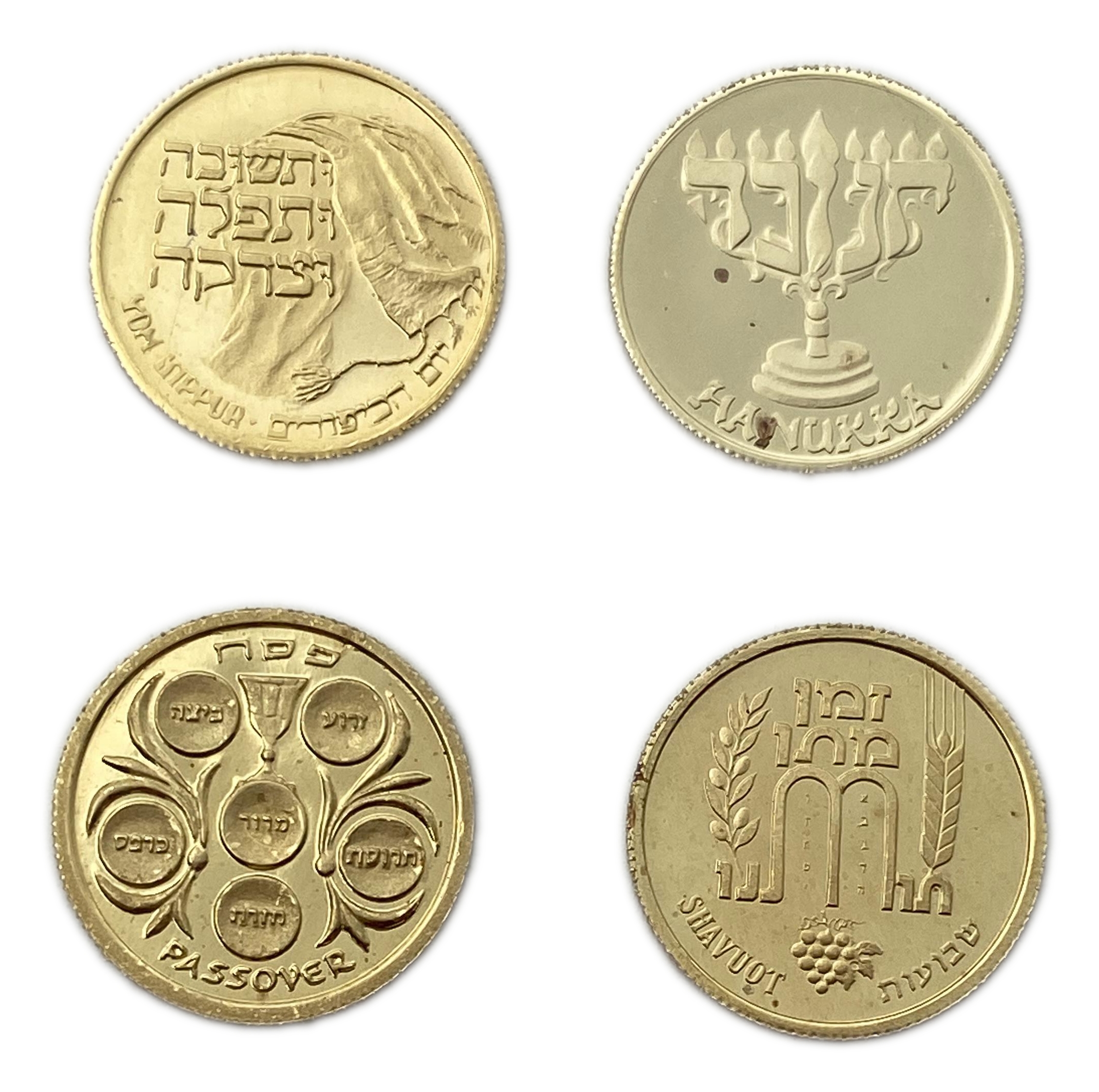 Israel - A complete and unblemished collection of 12 medals from the Holidays and Festivals series in gold weighing ... - 1 2