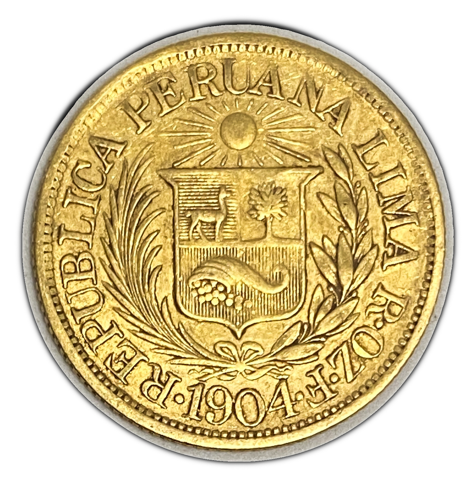 Peru - 1/2 Libra 1904 - AU - Liberty Head - Gold 917, 3.99g, 19mm - 1 0
