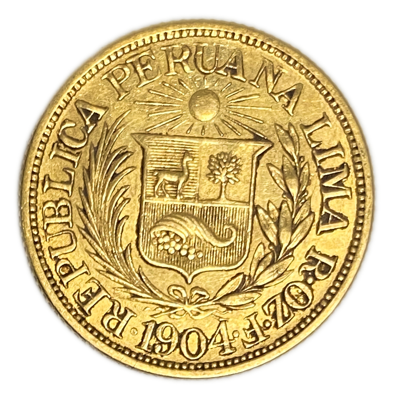 Peru - 1/2 Libra 1904 - AU - Liberty Head - Gold 917, 3.99g, 19mm - 1 0