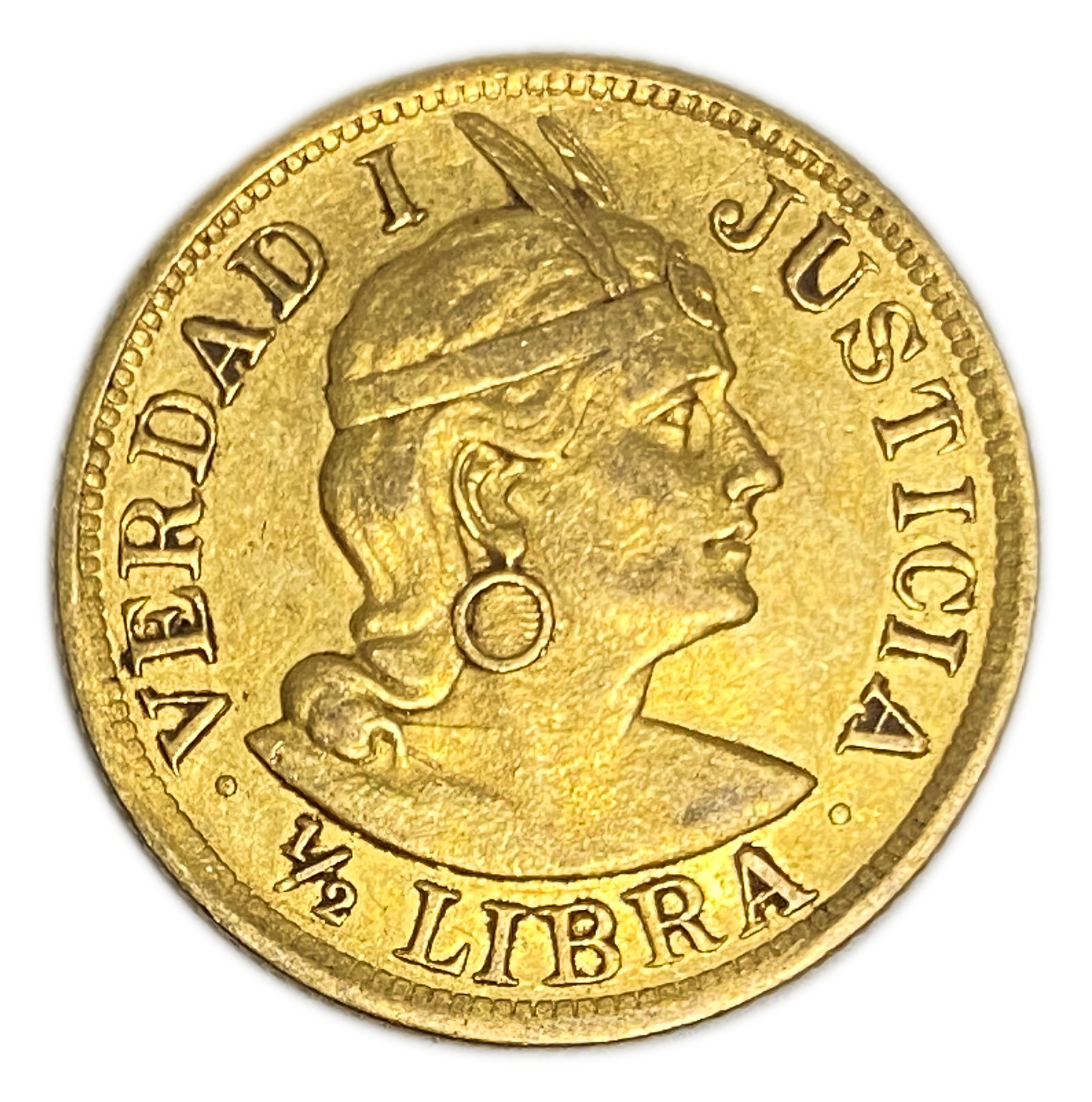 Peru - 1/2 Libra 1904 - AU - Liberty Head - Gold 917, 3.99g, 19mm - 1 1