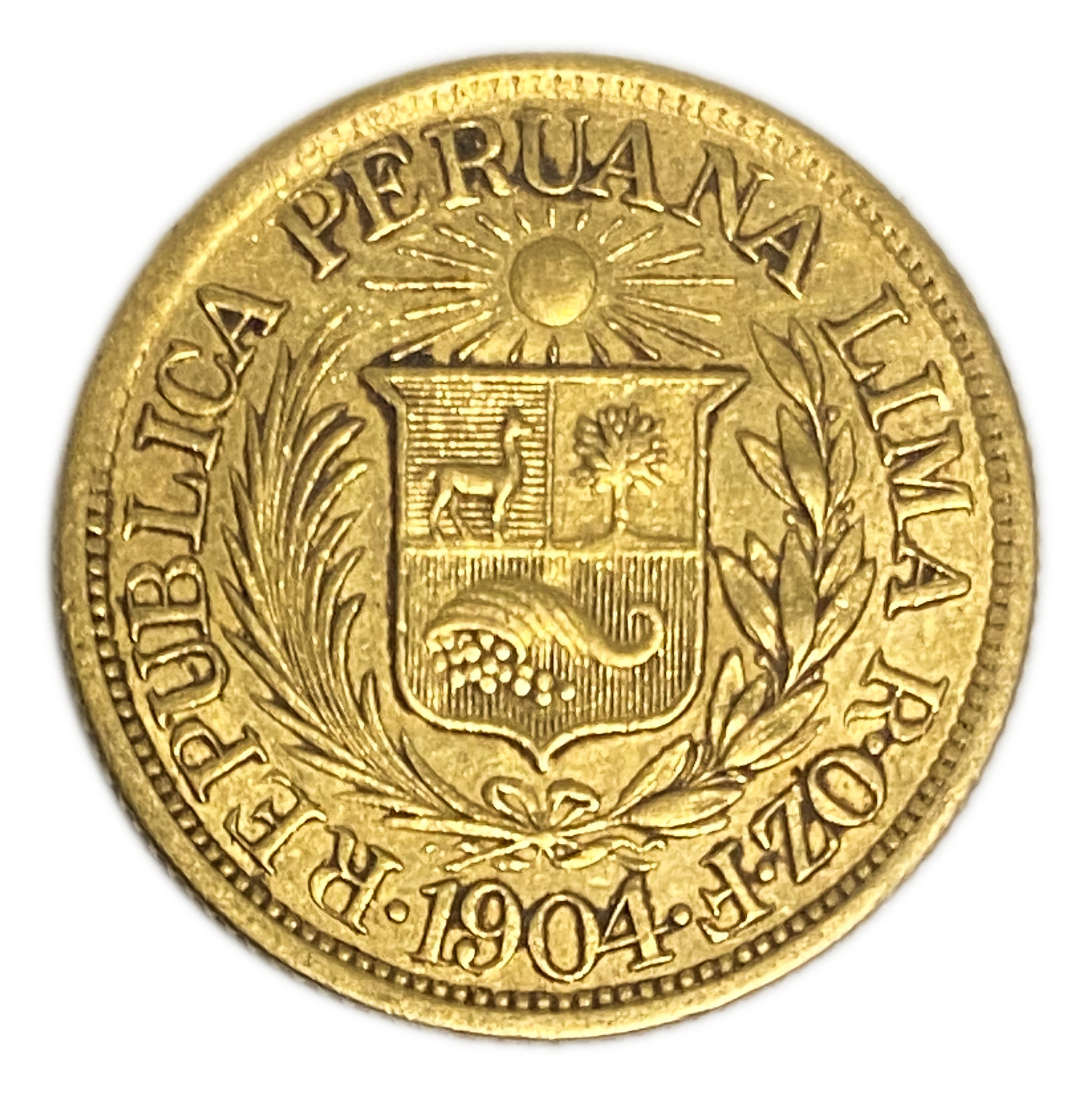 Peru - 1/2 Libra 1904 - AU - Liberty Head - Gold 917, 3.99g, 19mm - 1 0