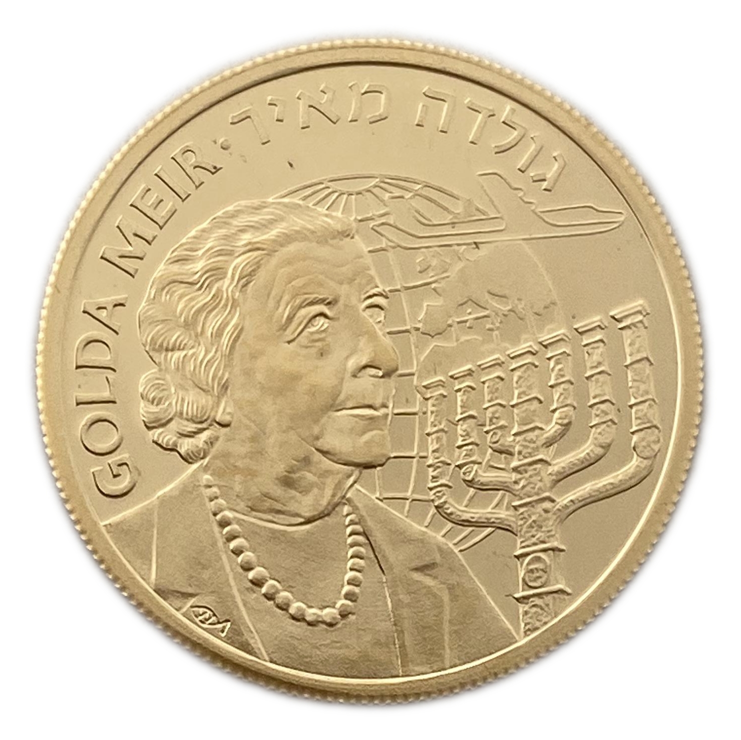 Israel - Golda Meir - Set of 3 coins, 5, 50 and 100 euros 1997 - 916 gold, 3.5 g, 20.8 mm. Silver 925, 25 g, 38 mm - 1 3
