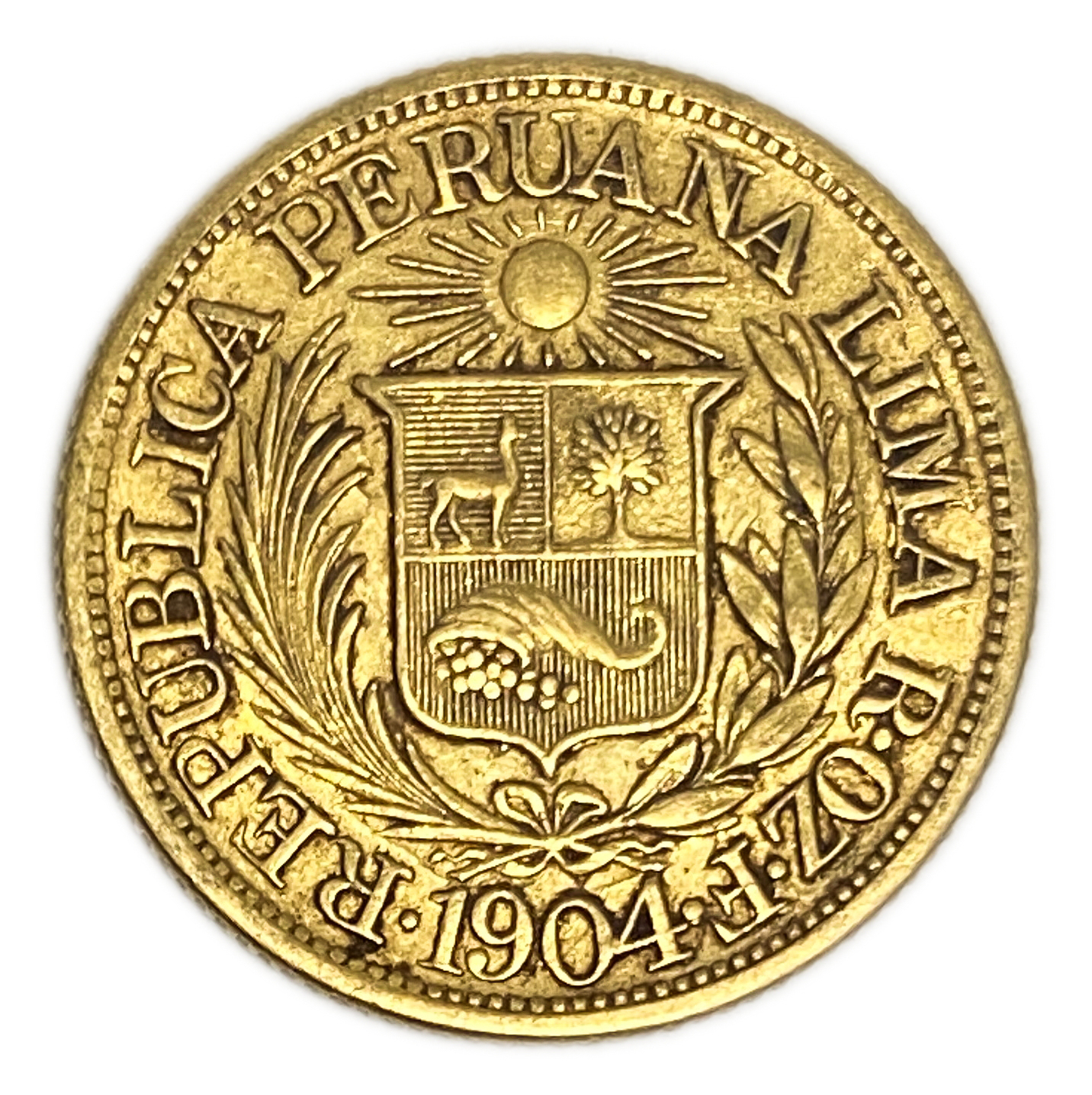 Peru - 1/2 Libra 1904 - AU - Liberty Head - Gold 917, 3.99g, 19mm - 1 0