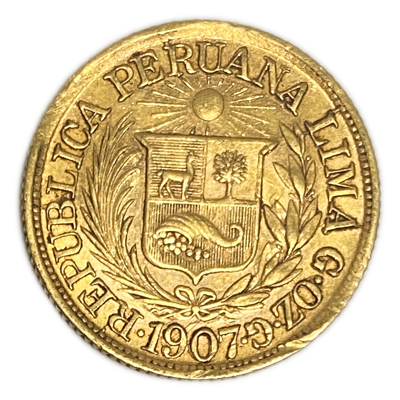 Peru - 1/2 Libra 1907 - AU - Liberty Head - Gold 917, 3.99g, 19mm - 1 0