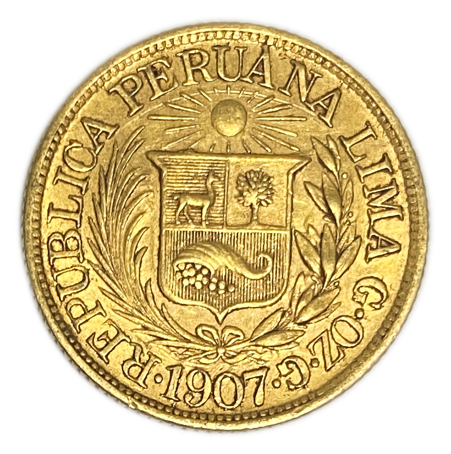 Peru - 1/2 Libra 1907 - AU - Liberty Head - Gold 917, 3.99g, 19mm - 1 0