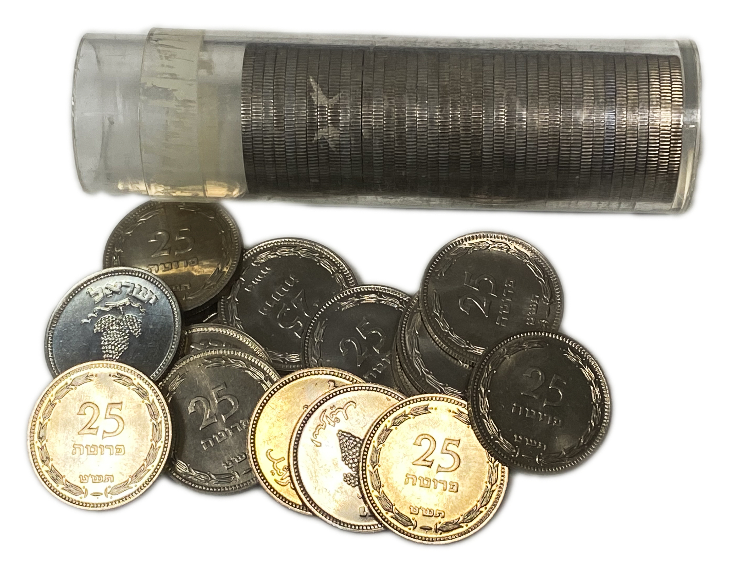 Israel – Lot of 50 Coins of 25 Pruta 1949 Coin - With Pearl - UNC - 1 0