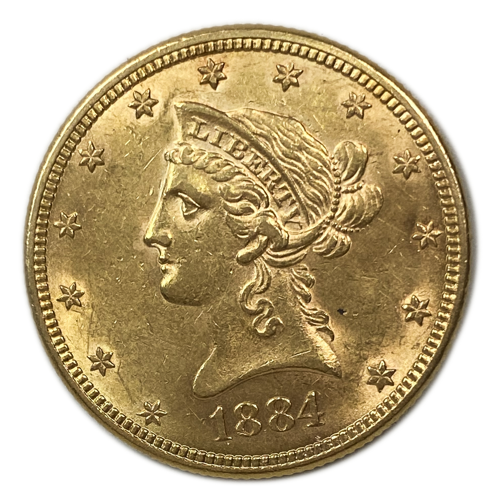 USA - 10 Dollars 1884 - Coronet Head - With motto - Gold 900, 16.71g, 27mm - 1 0