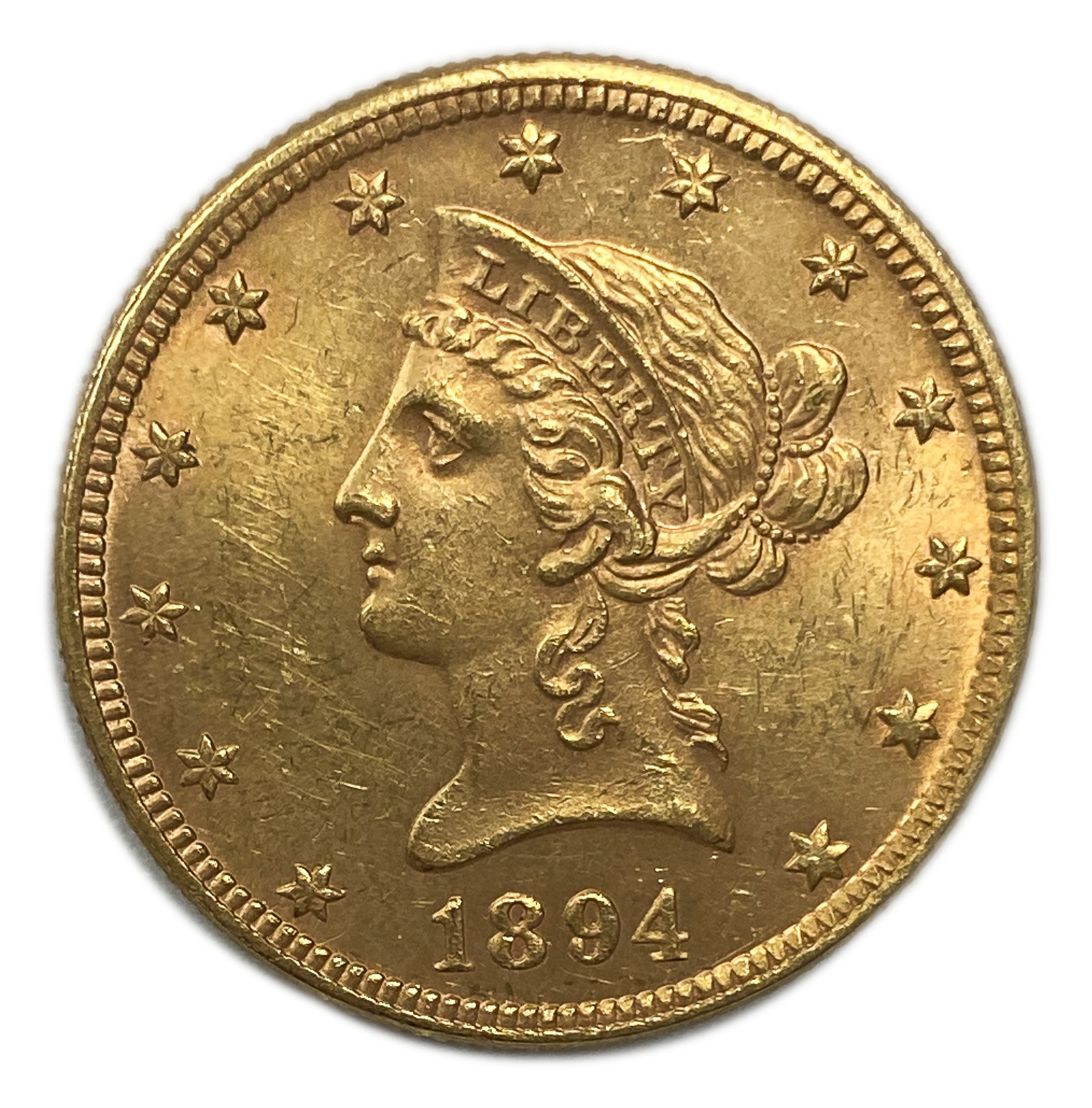 USA - 10 Dollars 1894 - Coronet Head - With motto - Gold 900, 16.71g, 27mm - 1 0