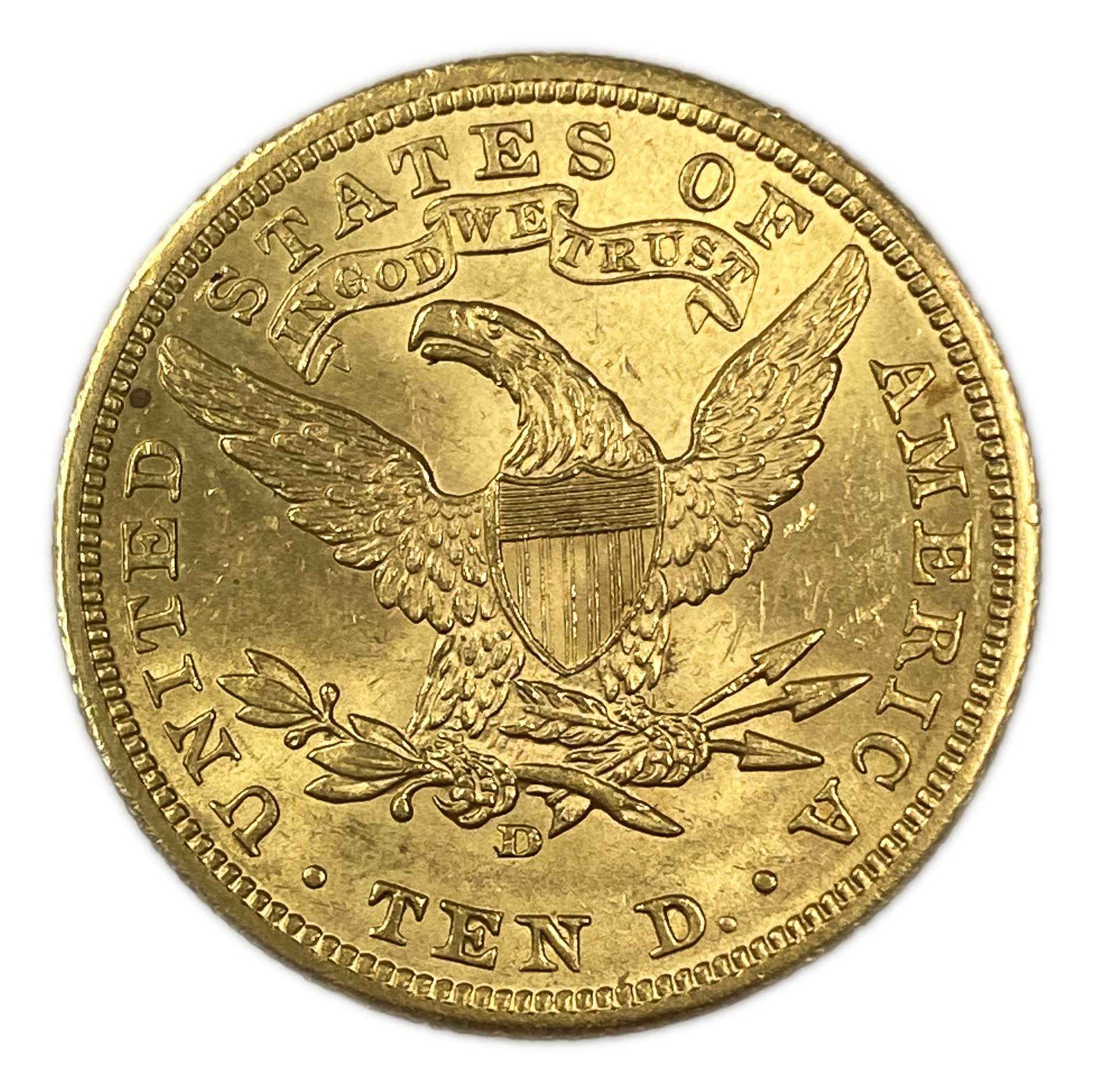 USA - 10 Dollars 1906 D - Coronet Head - With motto - Gold 900, 16.71g, 27mm - 1 1