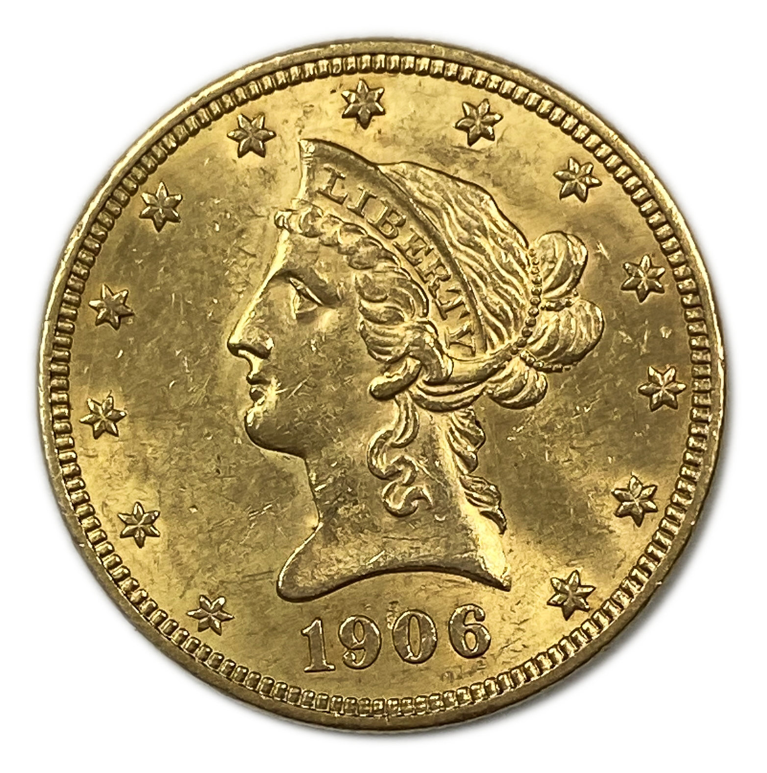 USA - 10 Dollars 1906 - Coronet Head - With motto - Gold 900, 16.71g, 27mm - 1 0