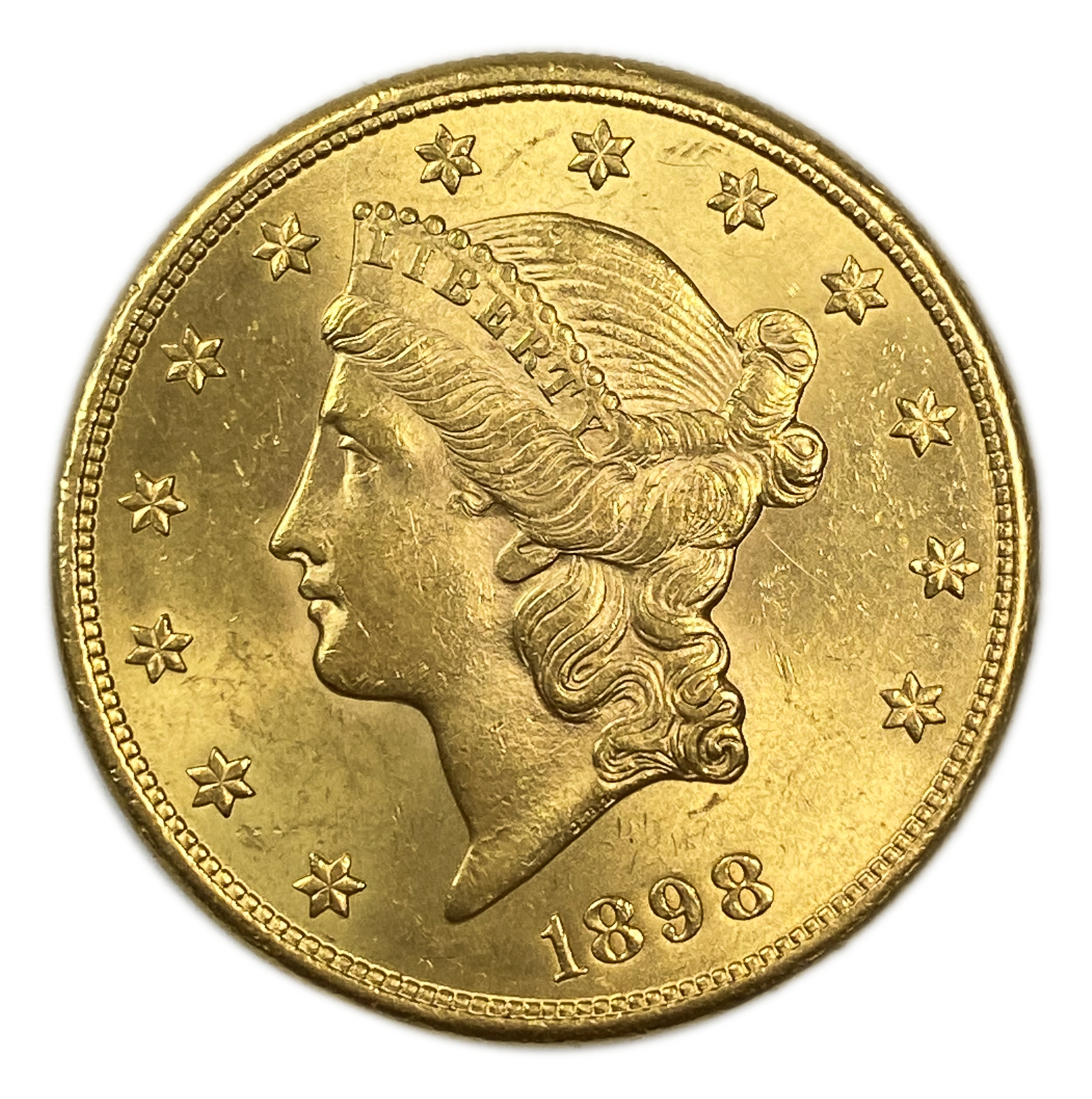 USA - 20 Dollars 1898 S - Liberty Head - Double Eagle, With motto - Gold 900, 33.43g, 34mm - 1 0