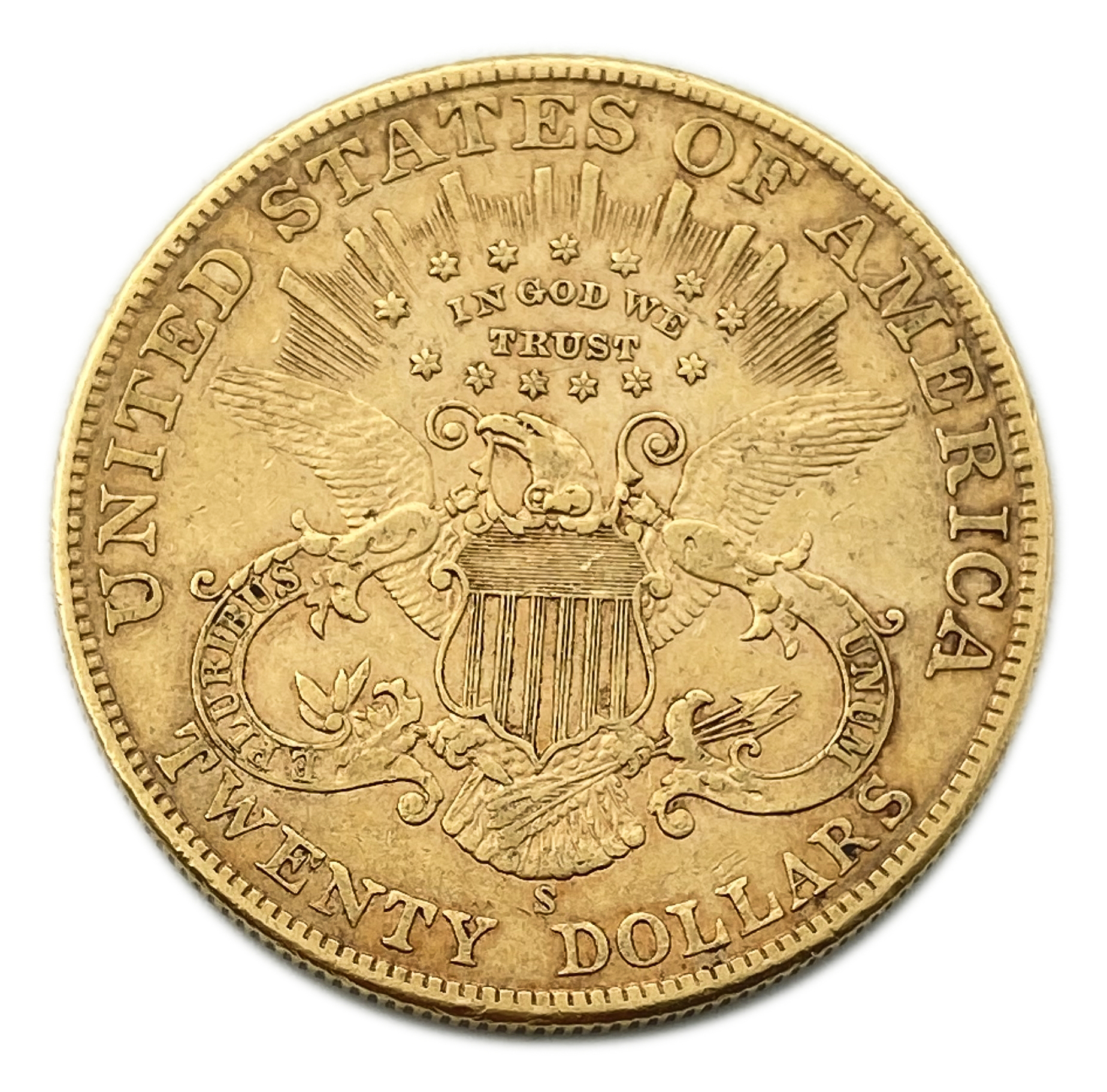 USA - 20 Dollars 1904 S - Liberty Head - Double Eagle, With motto - Gold 900, 33.43g, 34mm - 1 1