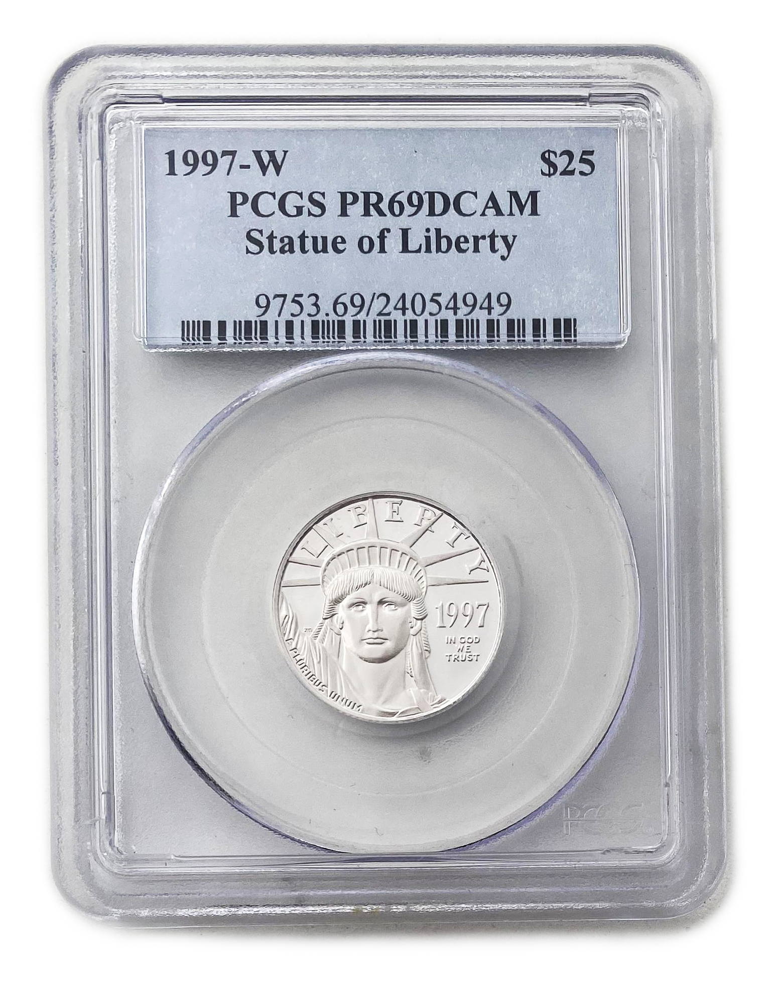 USA - 25 Dollars 1997 W - "American Platinum Eagle" - PCGS PR 69 DCAM - Platinum 999, 7.785g, 22mm - 1 2