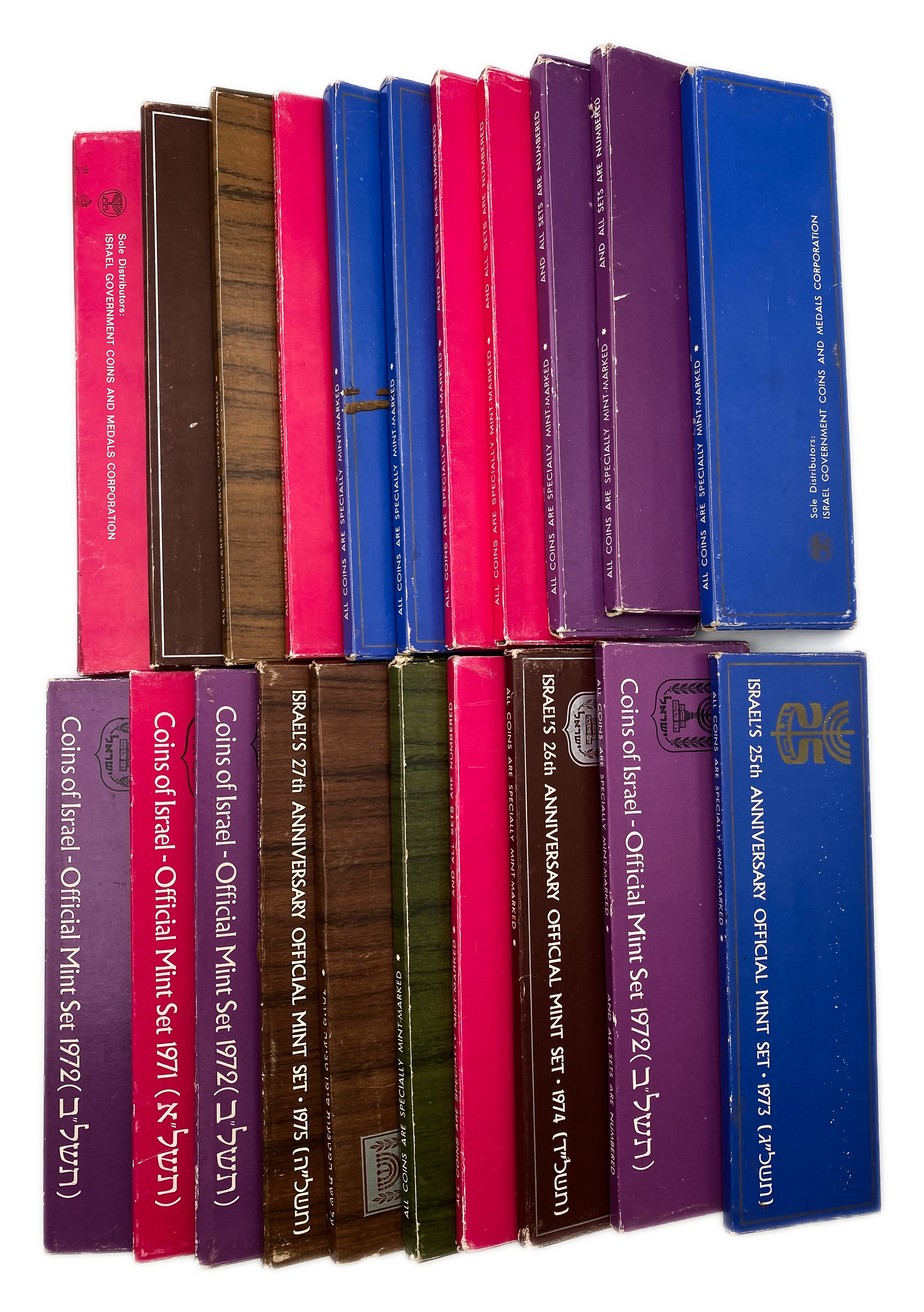 Israel - Lot of 21 Coin Sets of the 1970' - Each Coin Set Contains 6 Coins, From 1 Agorah and Up to 1 Lira - 1 0