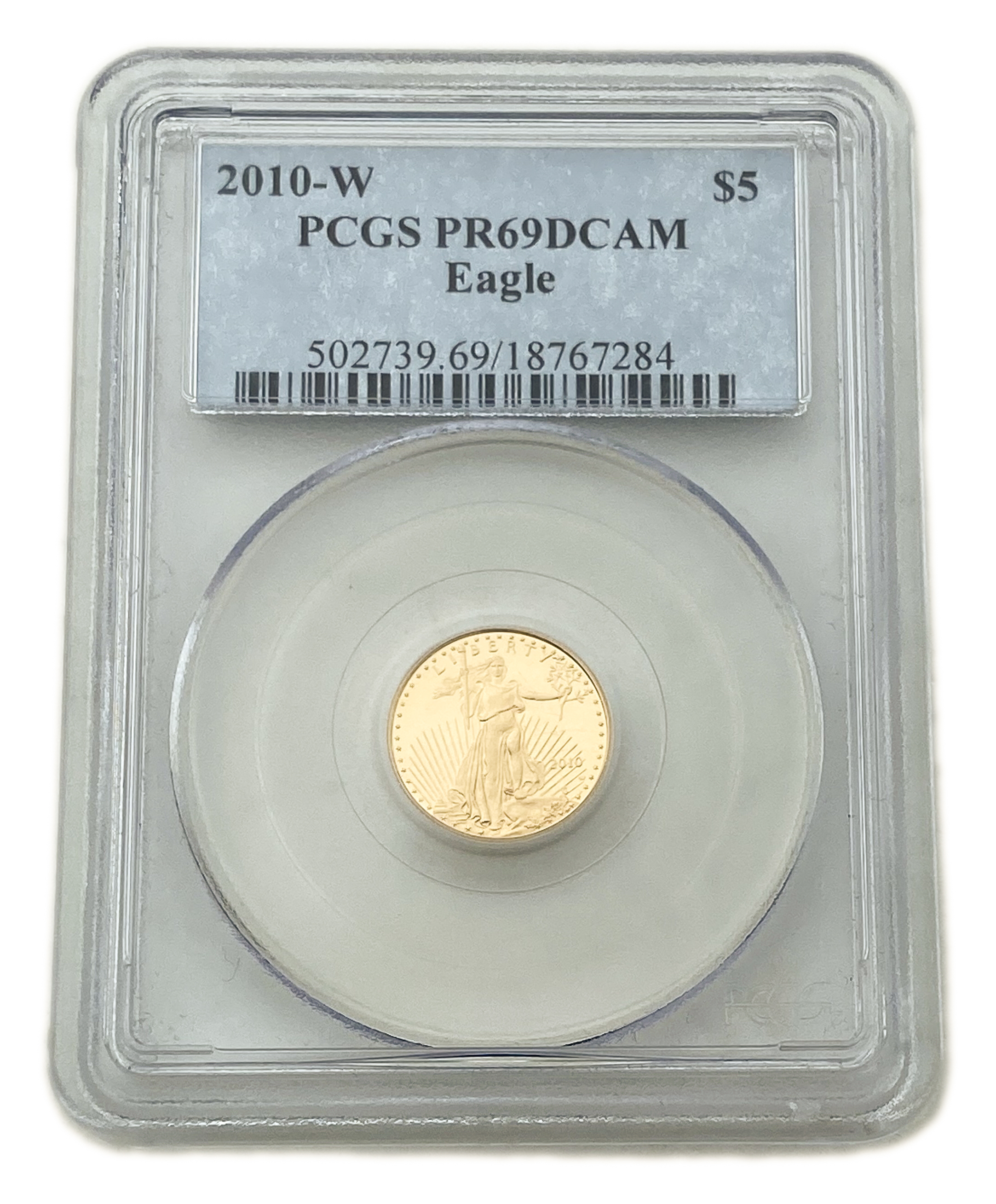 USA - 5 Dollars 2010 - "American Gold Eagle" Bullion Coinage - PCGS PR 69 DCAM - Gold 917, 3.39g, 16.5mm - 1 2