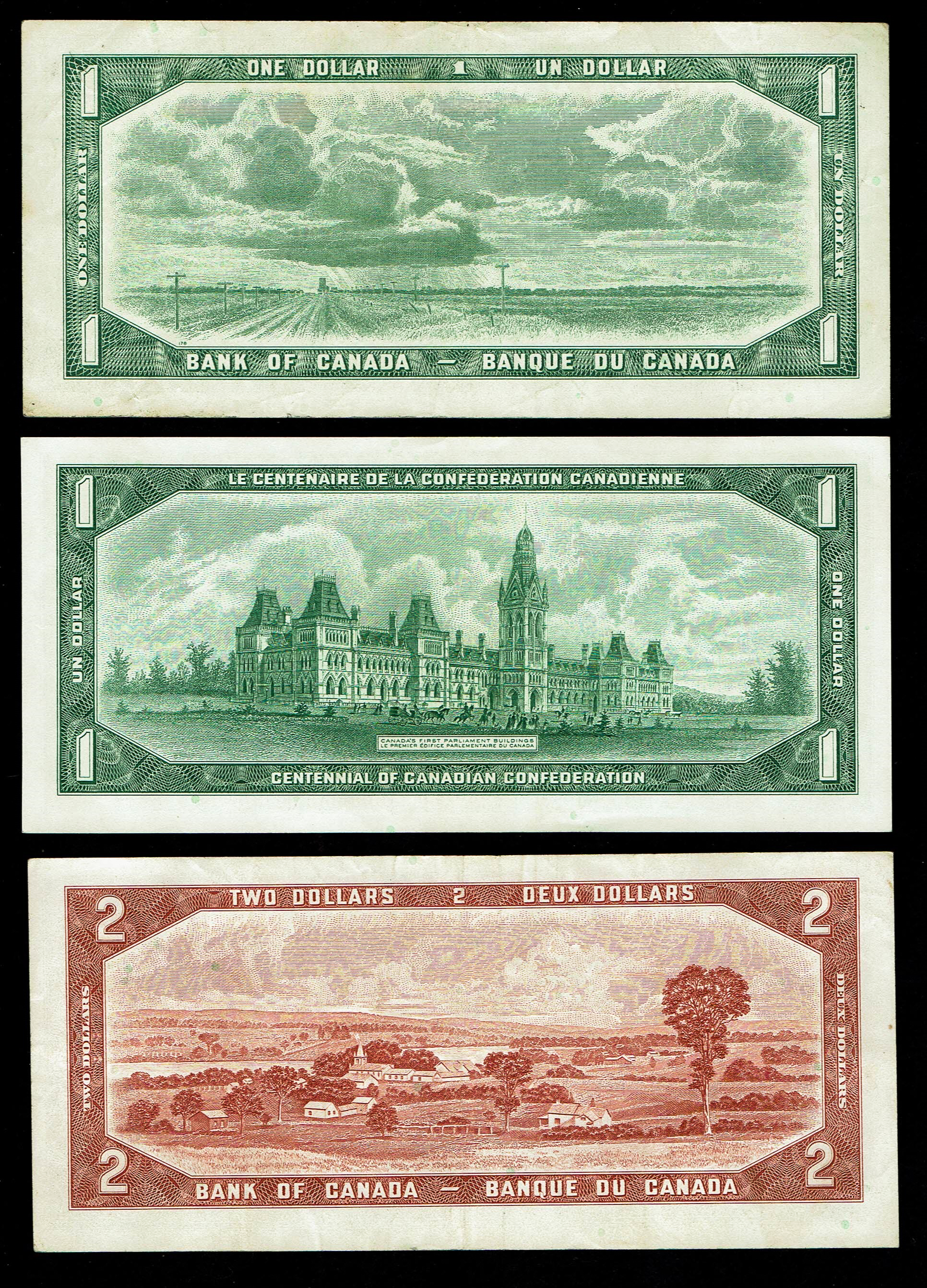 Canada - Lot of 6 Banknotes of 1, 2, 5, 10, 20 Dollars 1954 - VF - 1 2