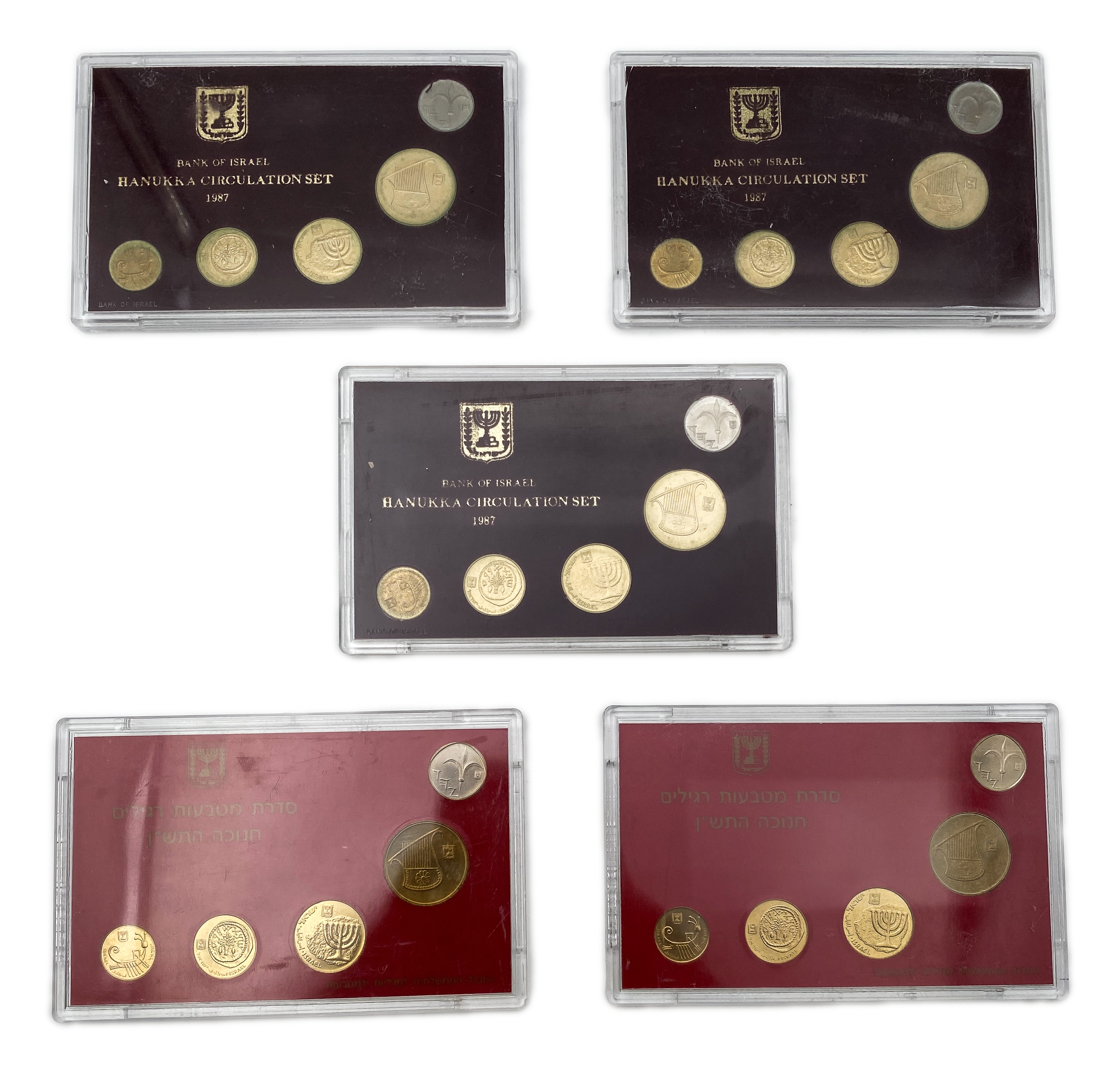 Israel - Lot of 5 coin sets from the years 1988, 1989 - 1 1