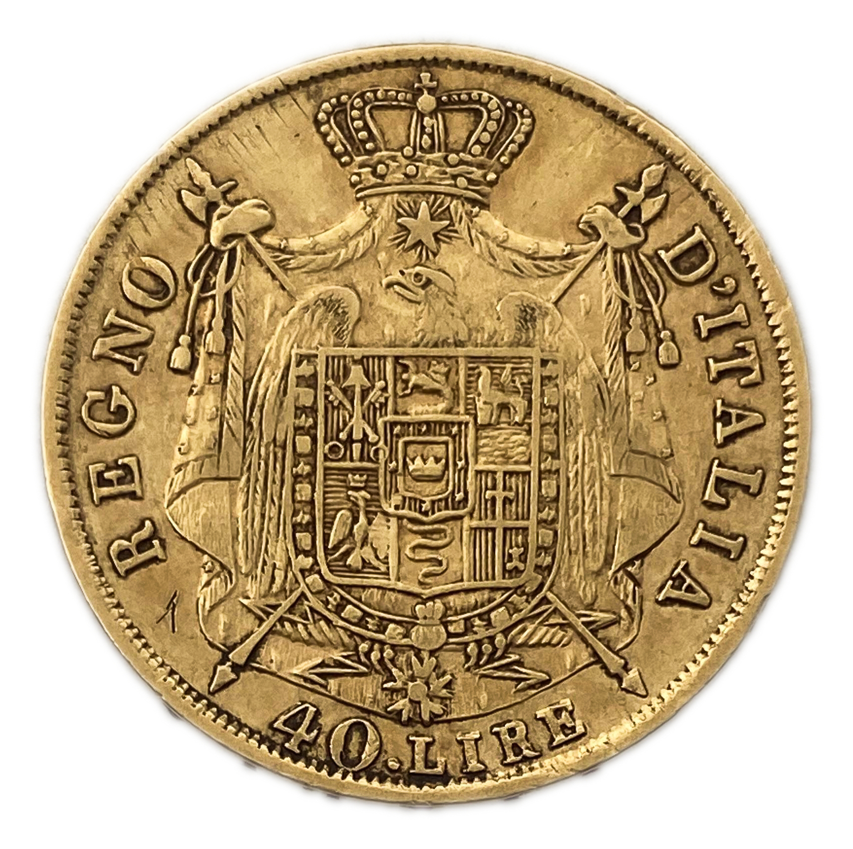 Italy - 40 Lire 1814 - Gold 900, 13.0g, 28mm - XF - 1 0
