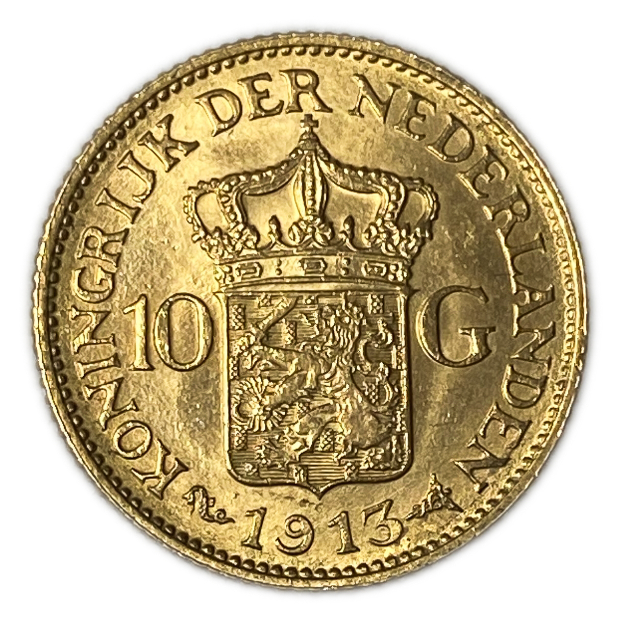 Netherlands - 10 Gulden 1913 - UNC - Wilhelmina - Gold 900, 6.729g, 22.5mm - 1 0