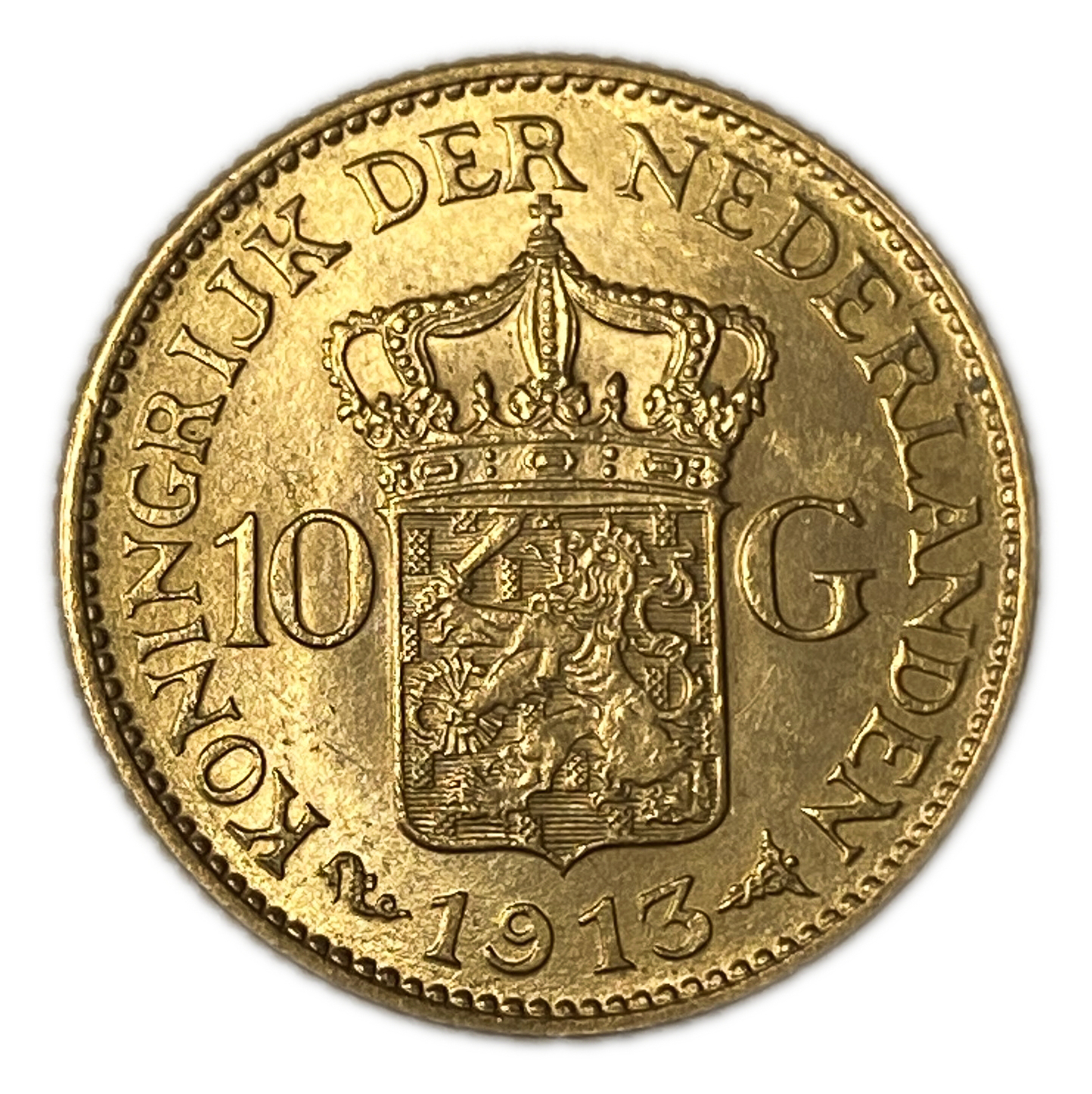 Netherlands - 10 Gulden 1913 - UNC - Wilhelmina - Gold 900, 6.729g, 22.5mm - 1 0