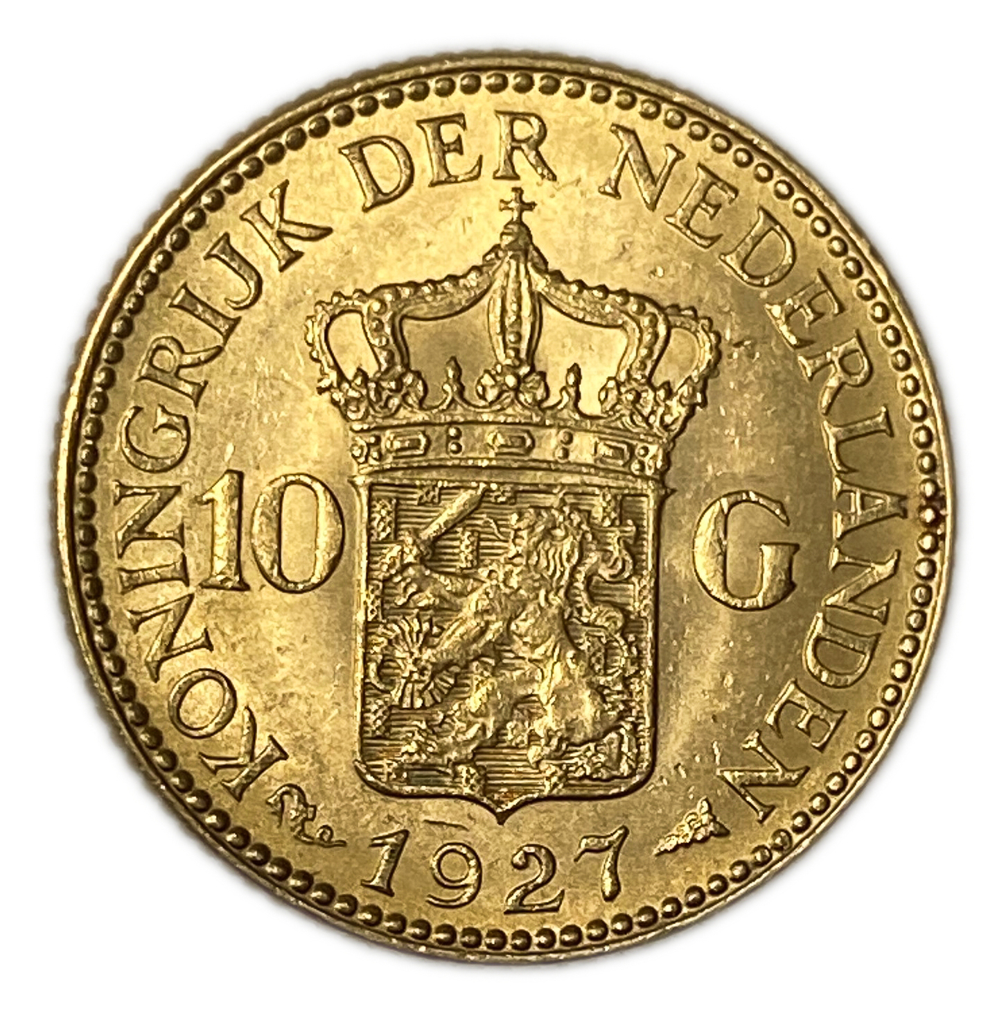 Netherlands - 10 Gulden 1927 - UNC - Wilhelmina - Gold 900, 6.729g, 22.5mm - 1 0