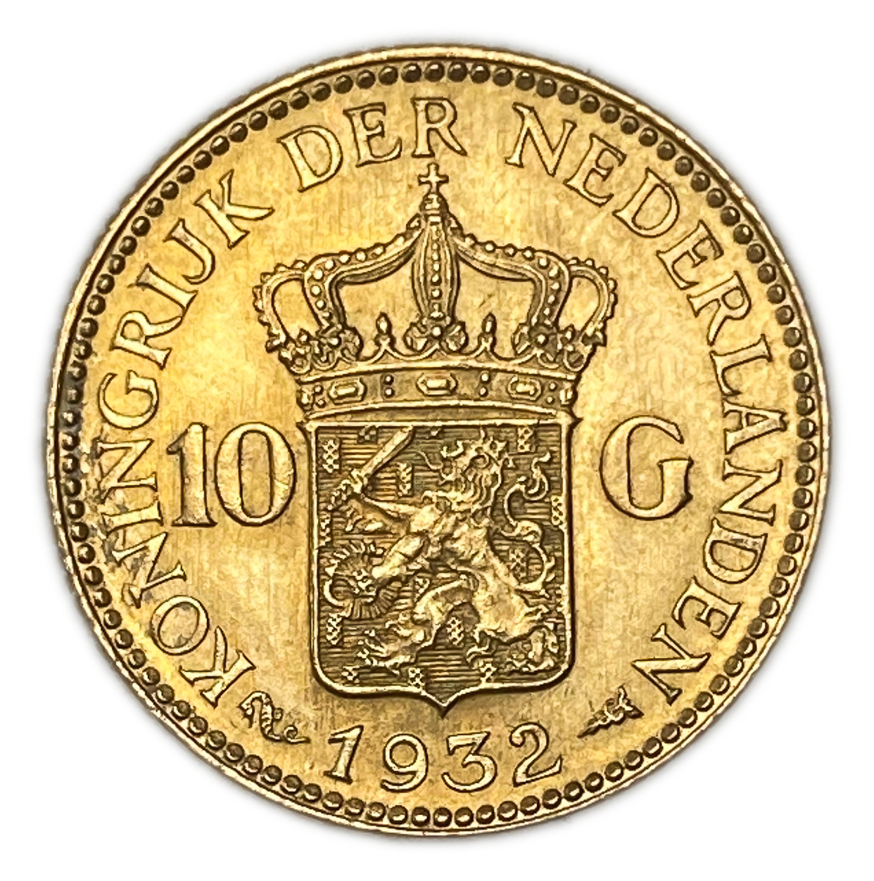 Netherlands - 10 Gulden 1932 - UNC - Wilhelmina - Gold 900, 6.729g, 22.5mm - 1 0