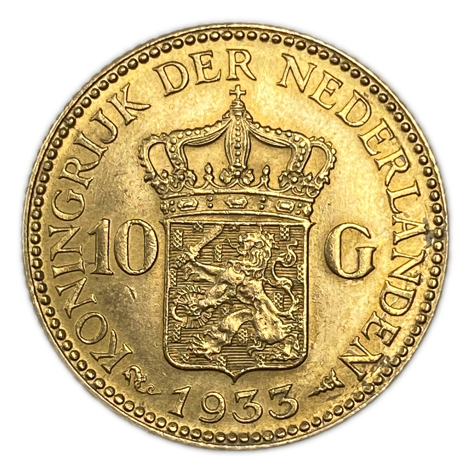 Netherlands - 10 Gulden 1933 - UNC - Wilhelmina - Gold 900, 6.729g, 22.5mm - 1 0