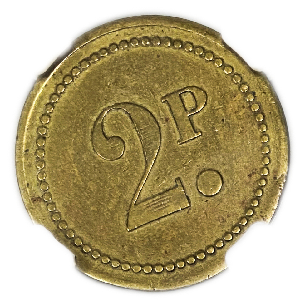 Palestine - 2 Piaster 1930' - Palatin Hotel - NGC AU 50 - Very high grade for this token - 1 0